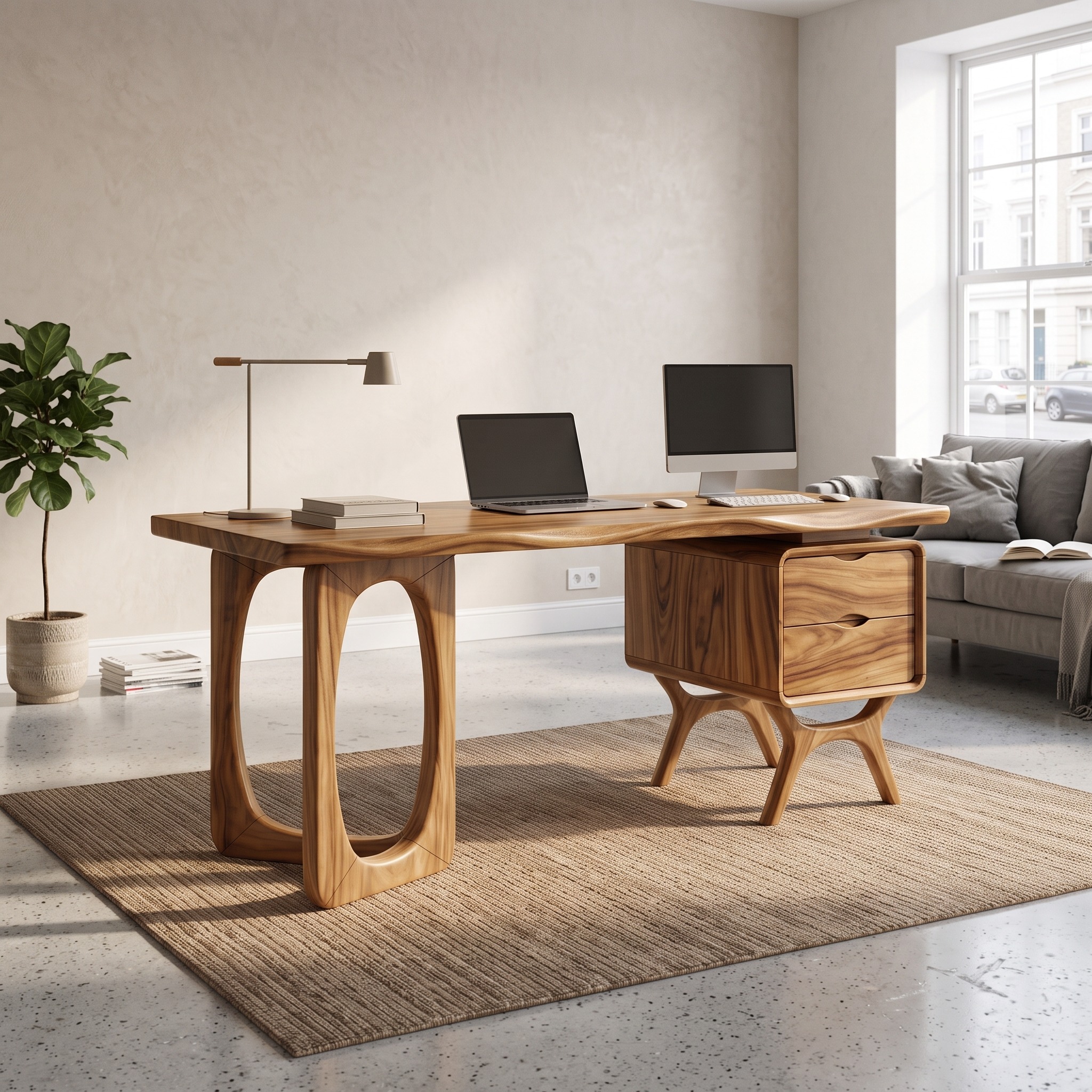 Organic Live Edge Executive Desk Modern Office