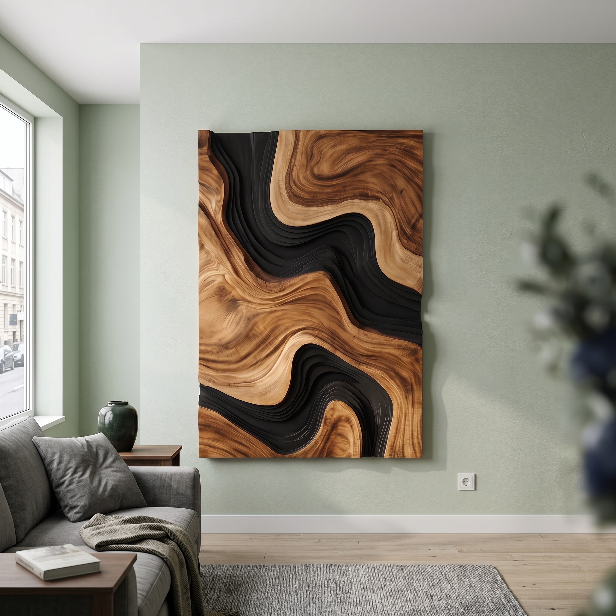 Organic Modern Abstract Wooden Wall Art Kitchen