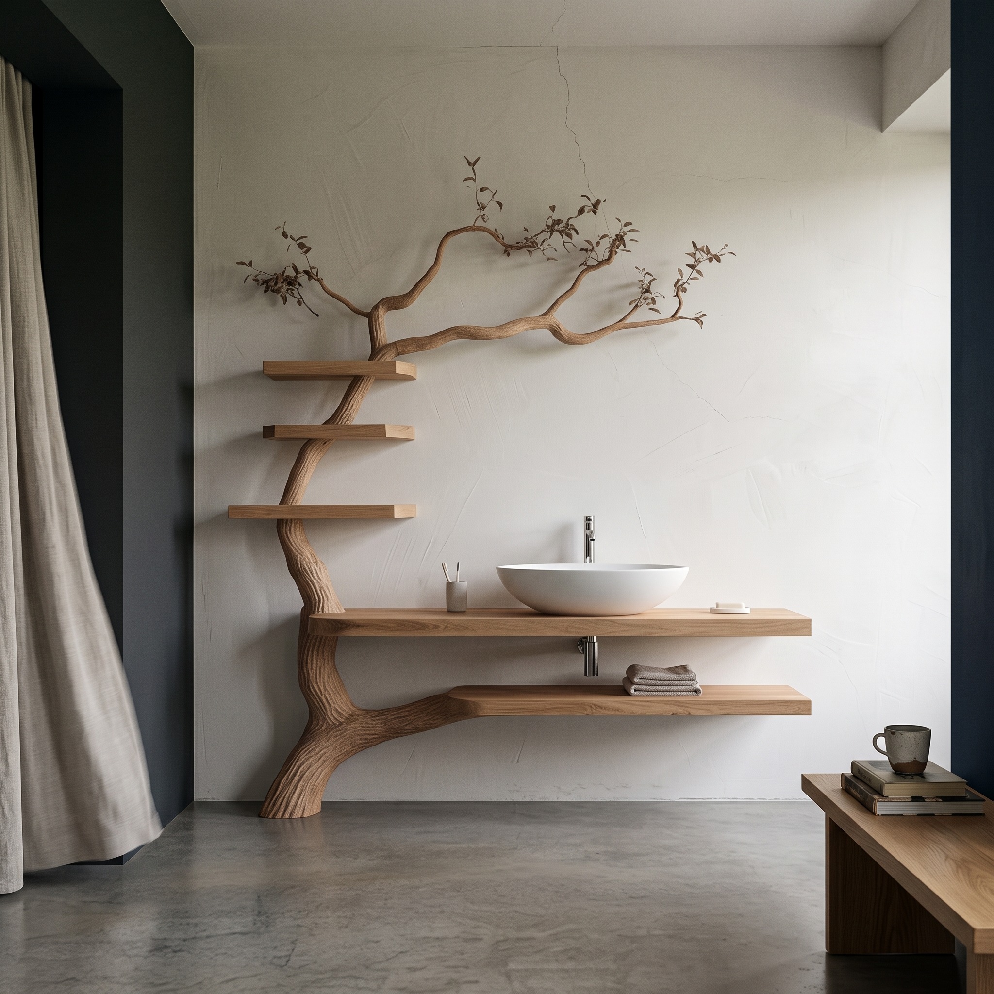 Organic Modern Artistic Bathroom Display Shelf