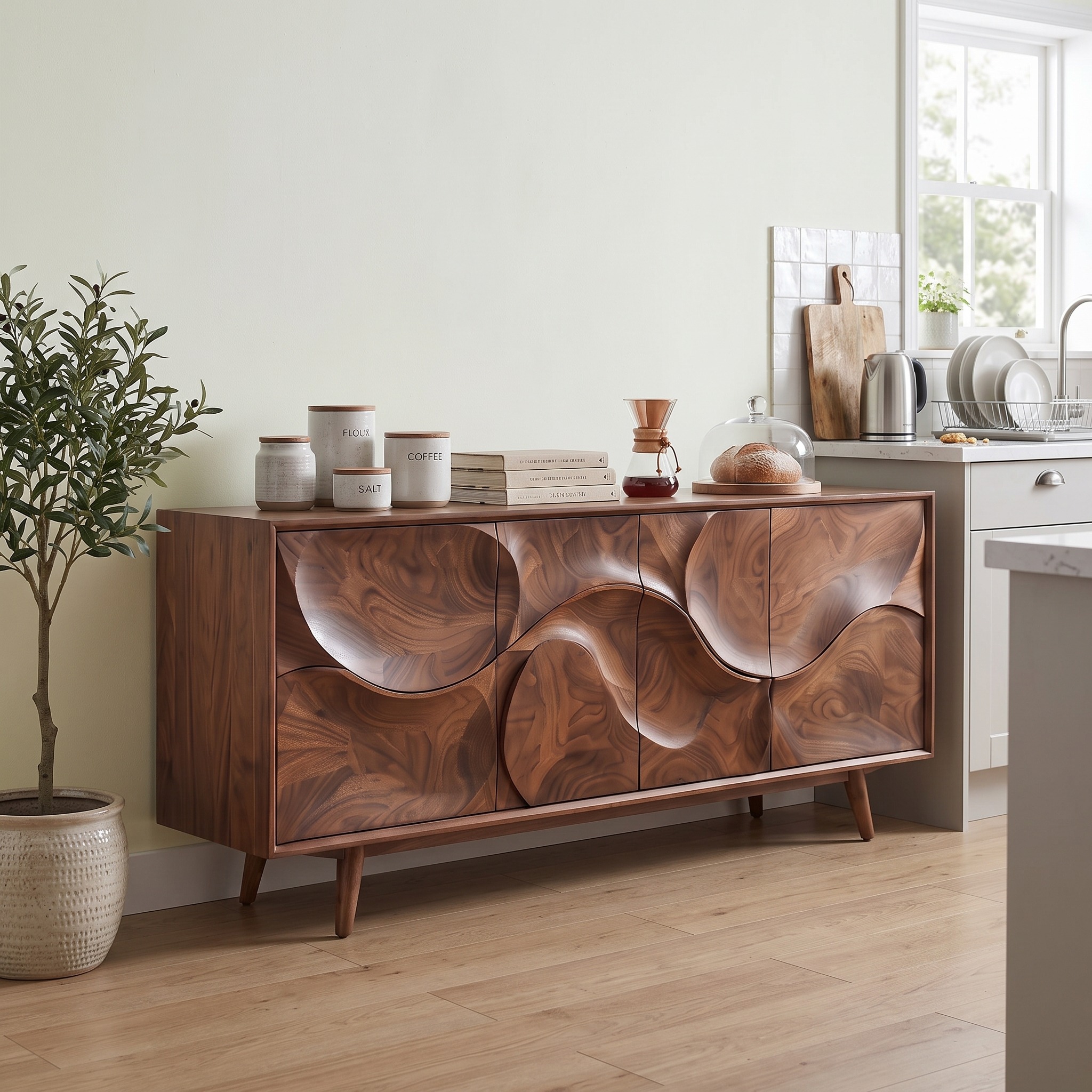 Organic Modern Buffet Cabinet with Storage Kitchen