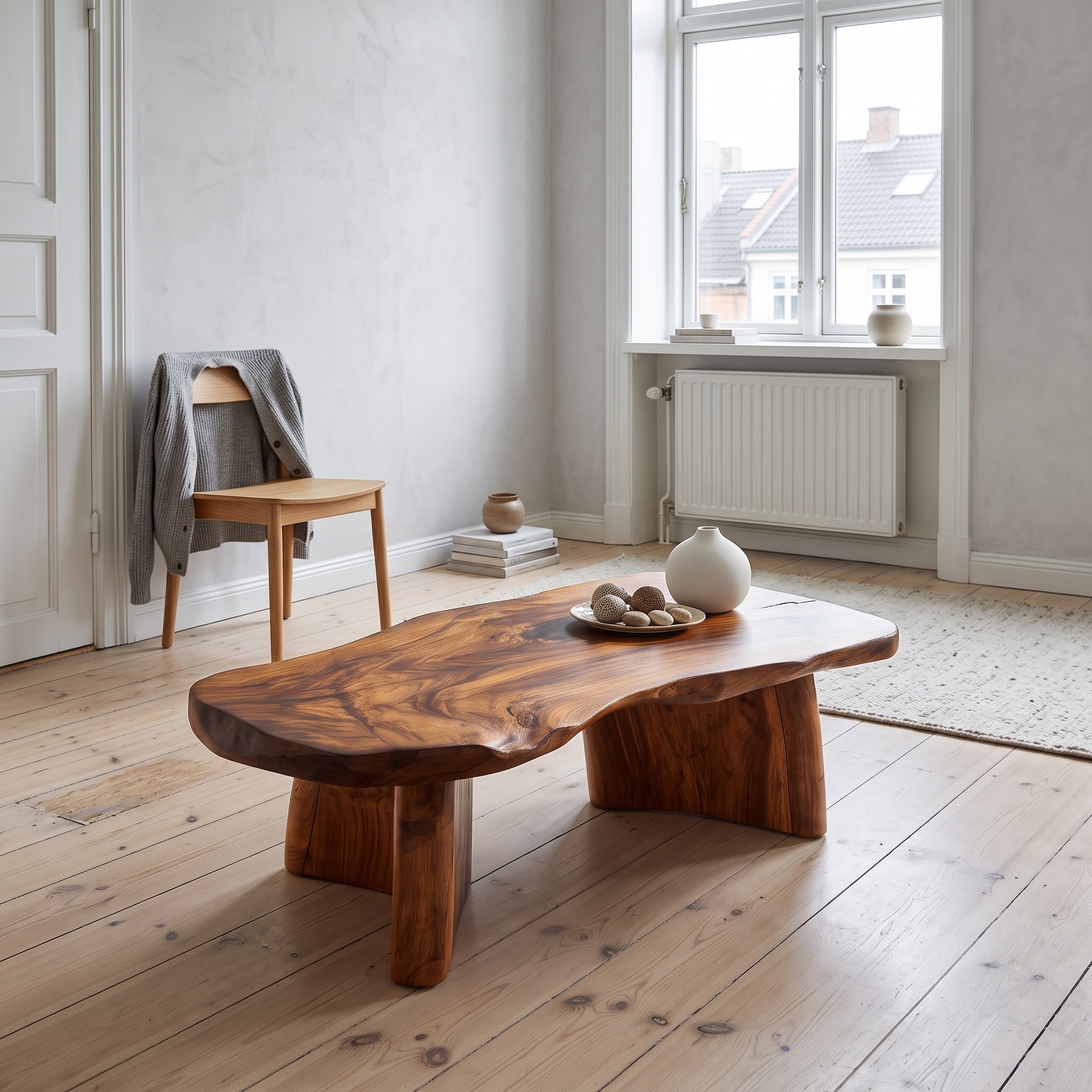 Organic Modern Live Edge Coffee Table with Natural Edge Design for Living Room