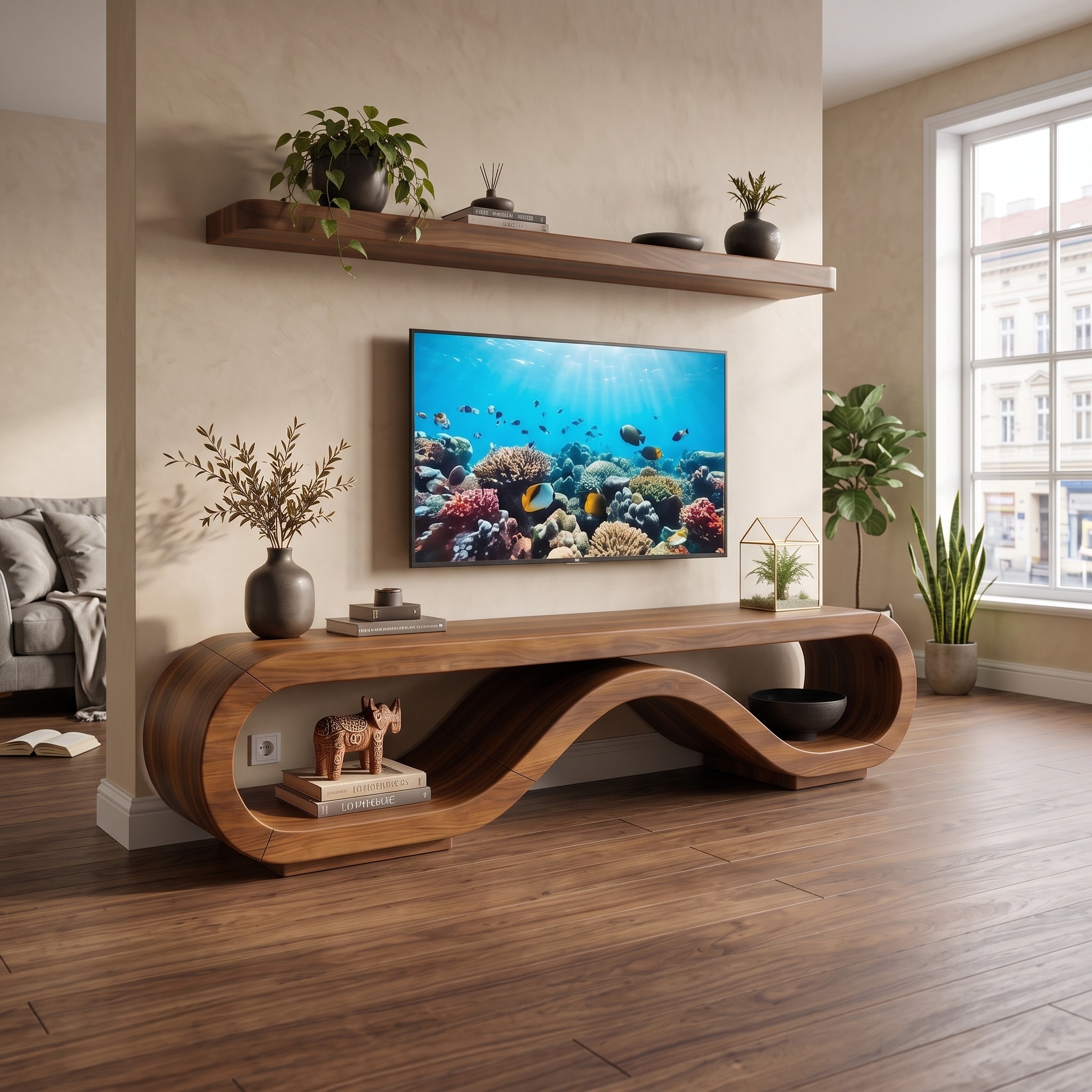 Organic Modern Media Cabinet Artisan Craftsmanship