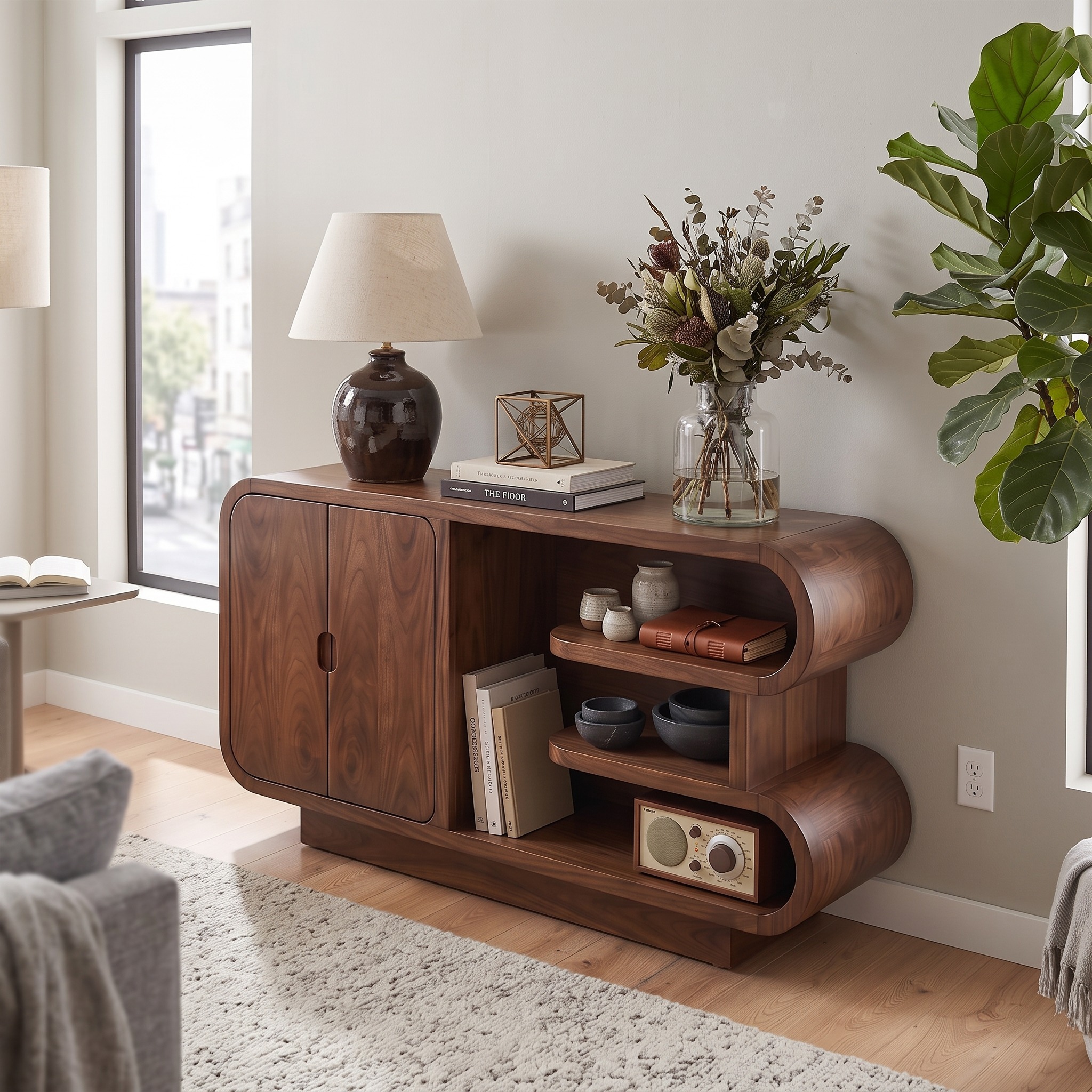 Organic Modern Storage Credenza Living Room