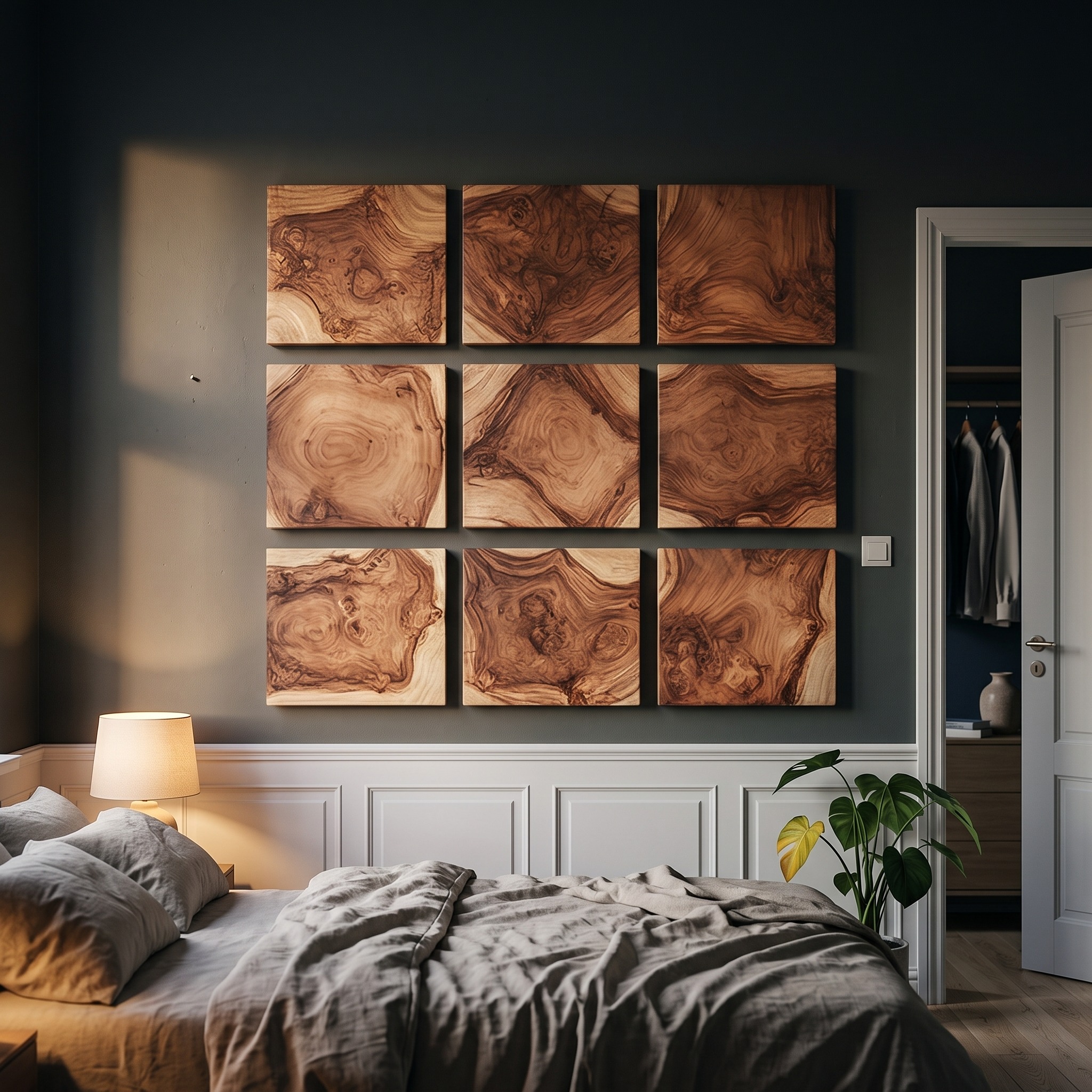 Organic Modern Wall Art Panels for Living Room and Interior Decor