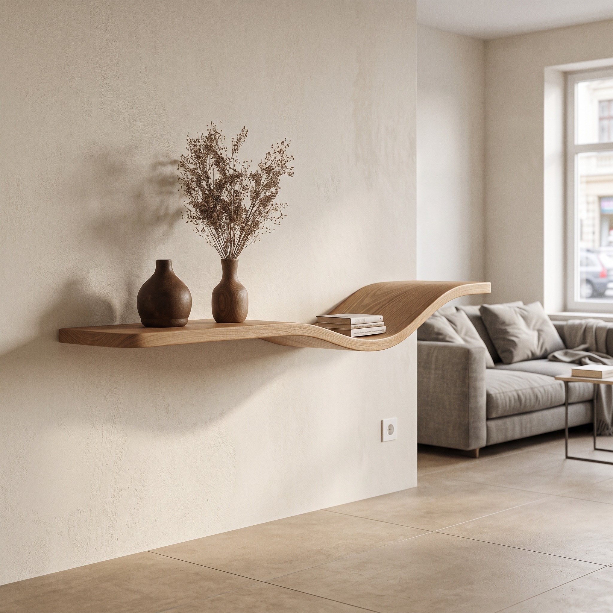 Organic Modern Wave Shelf Living Room or Bedroom