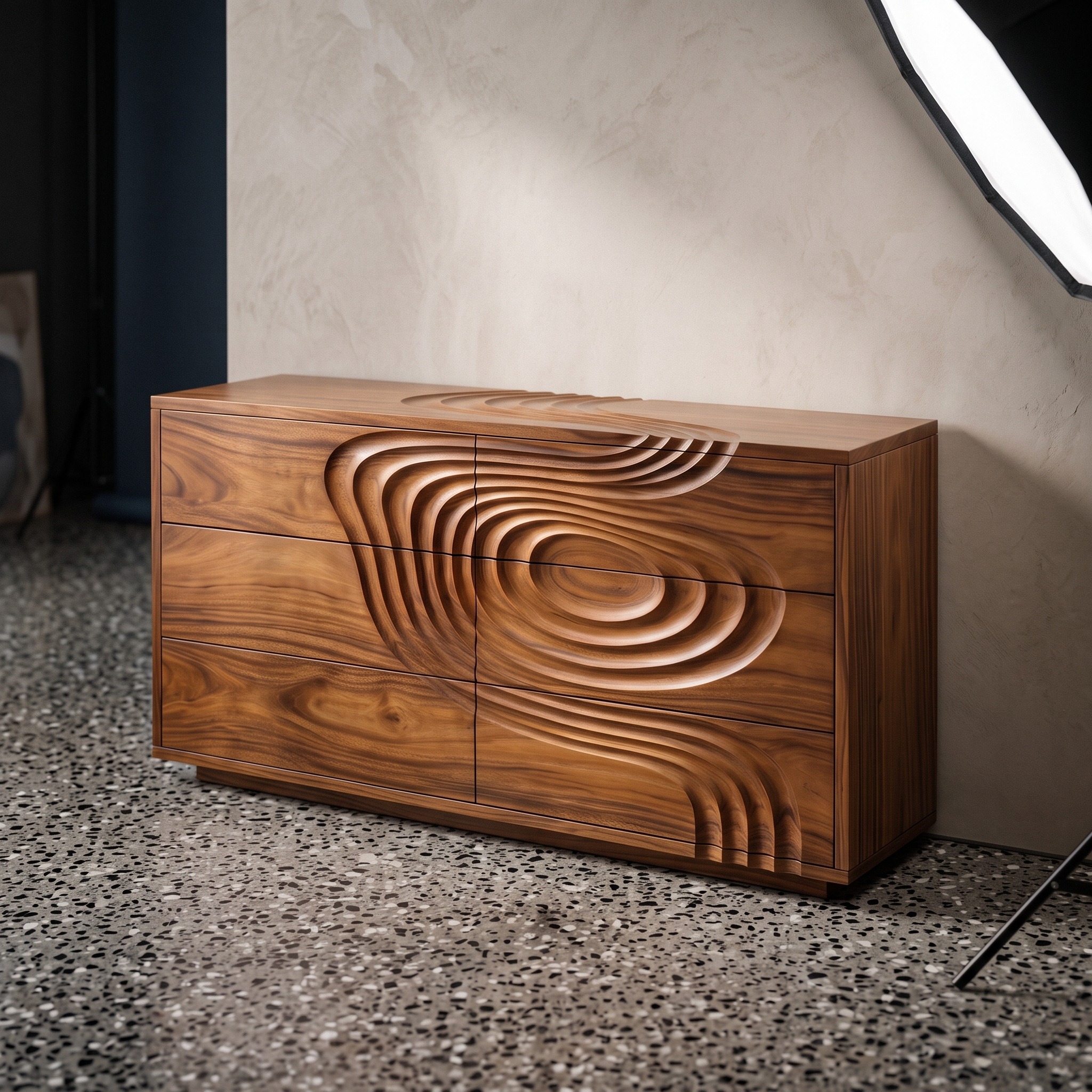 Organic Ripple Dresser for Contemporary Bedroom Interior