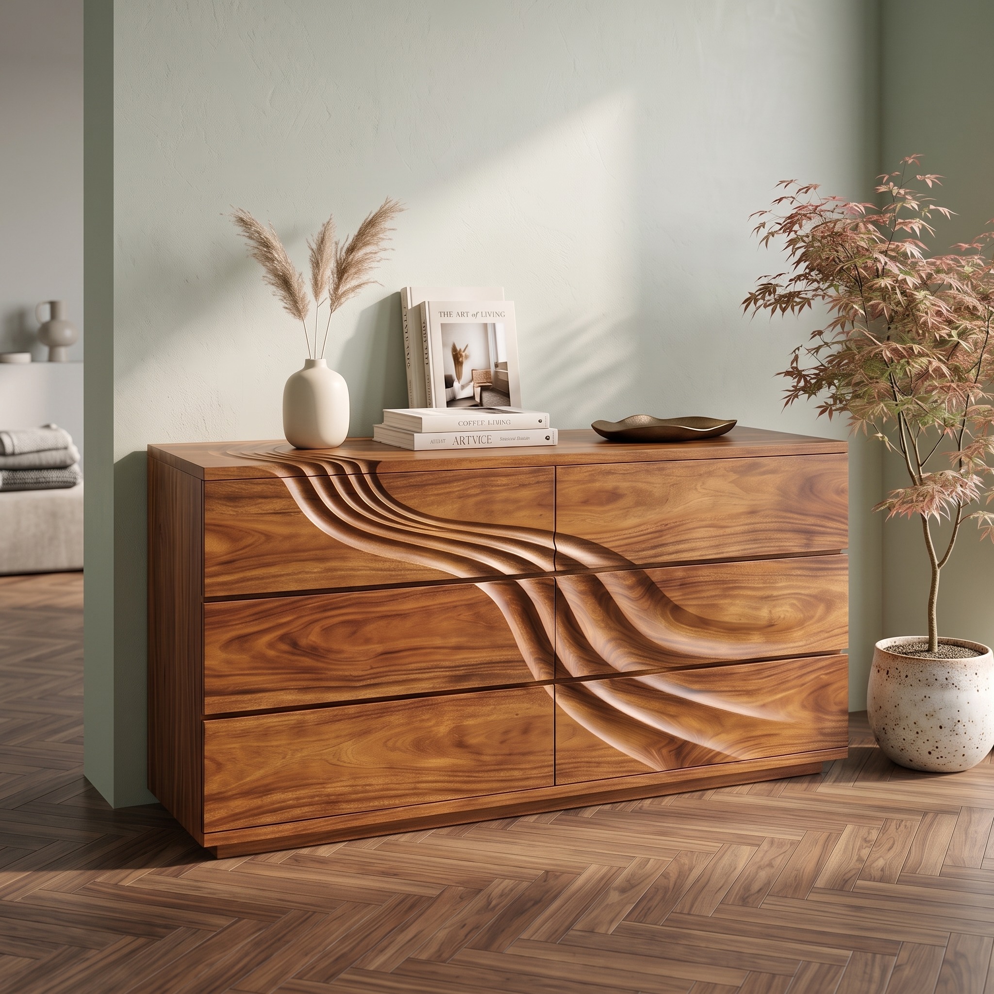 Organic Sculpted Dresser Table for Modern Interior