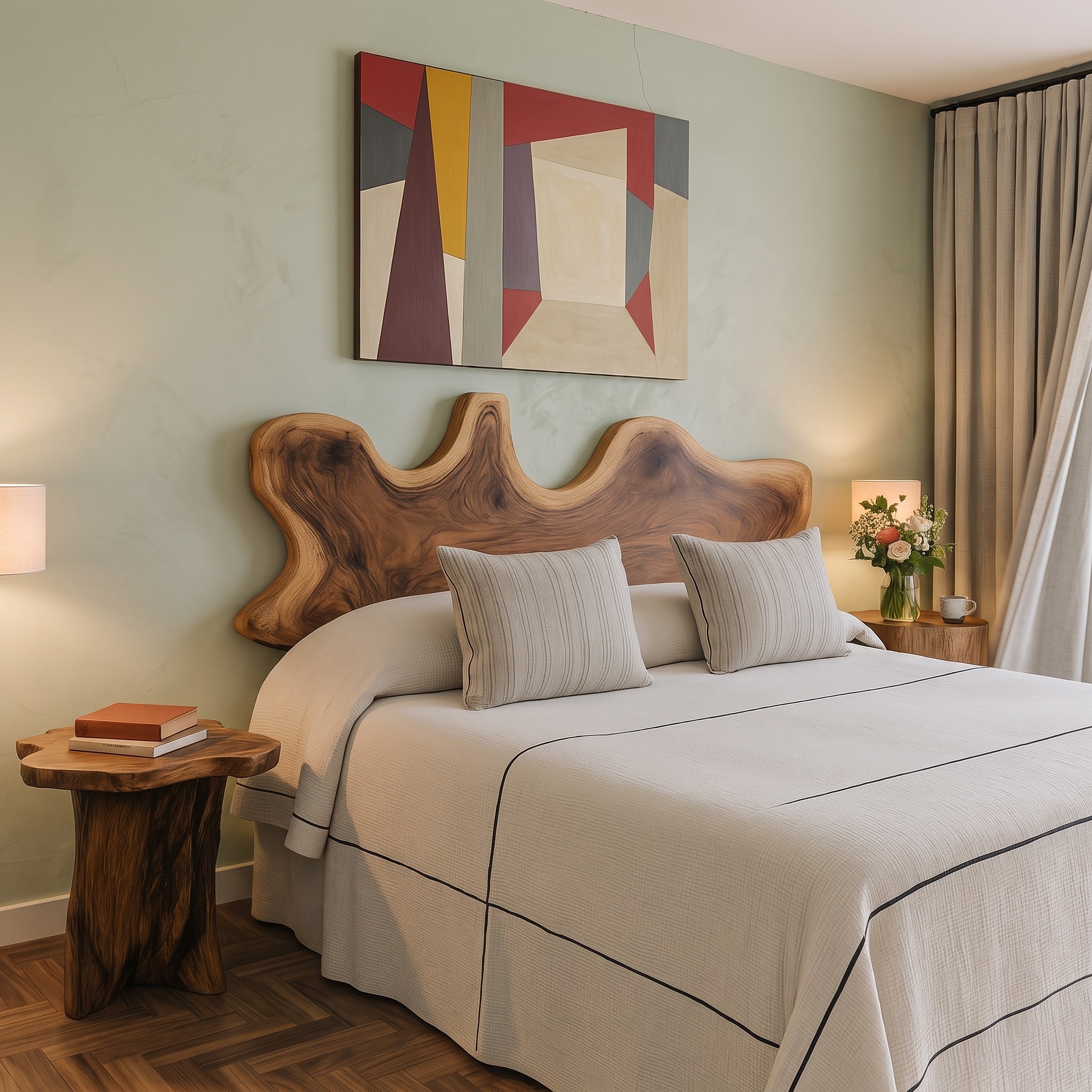 Organic Sculpted Headboard and Bed Frame for Bedroom and Master Suite
