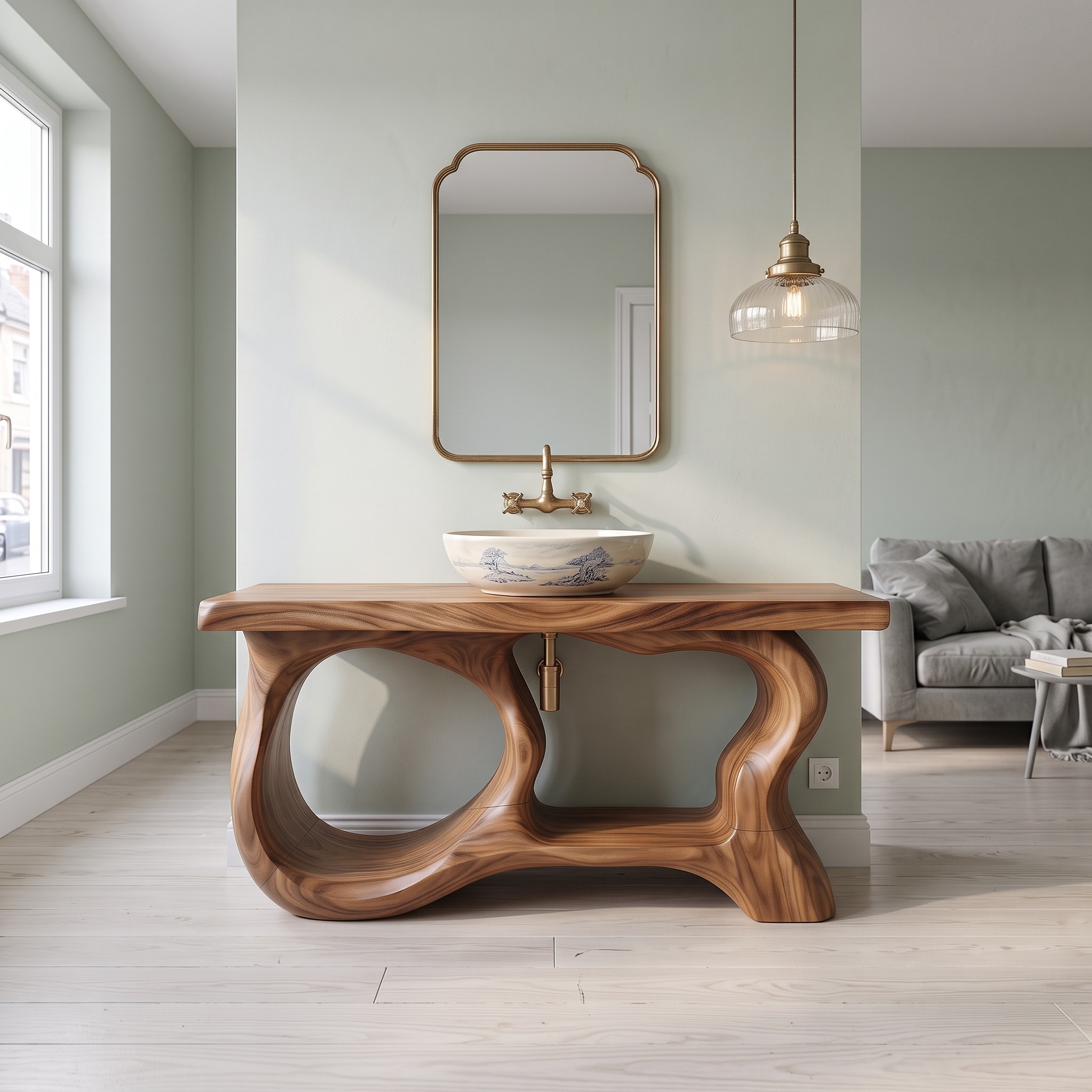 Organic Sculptural Bathroom Vanity Coastal Bathroom
