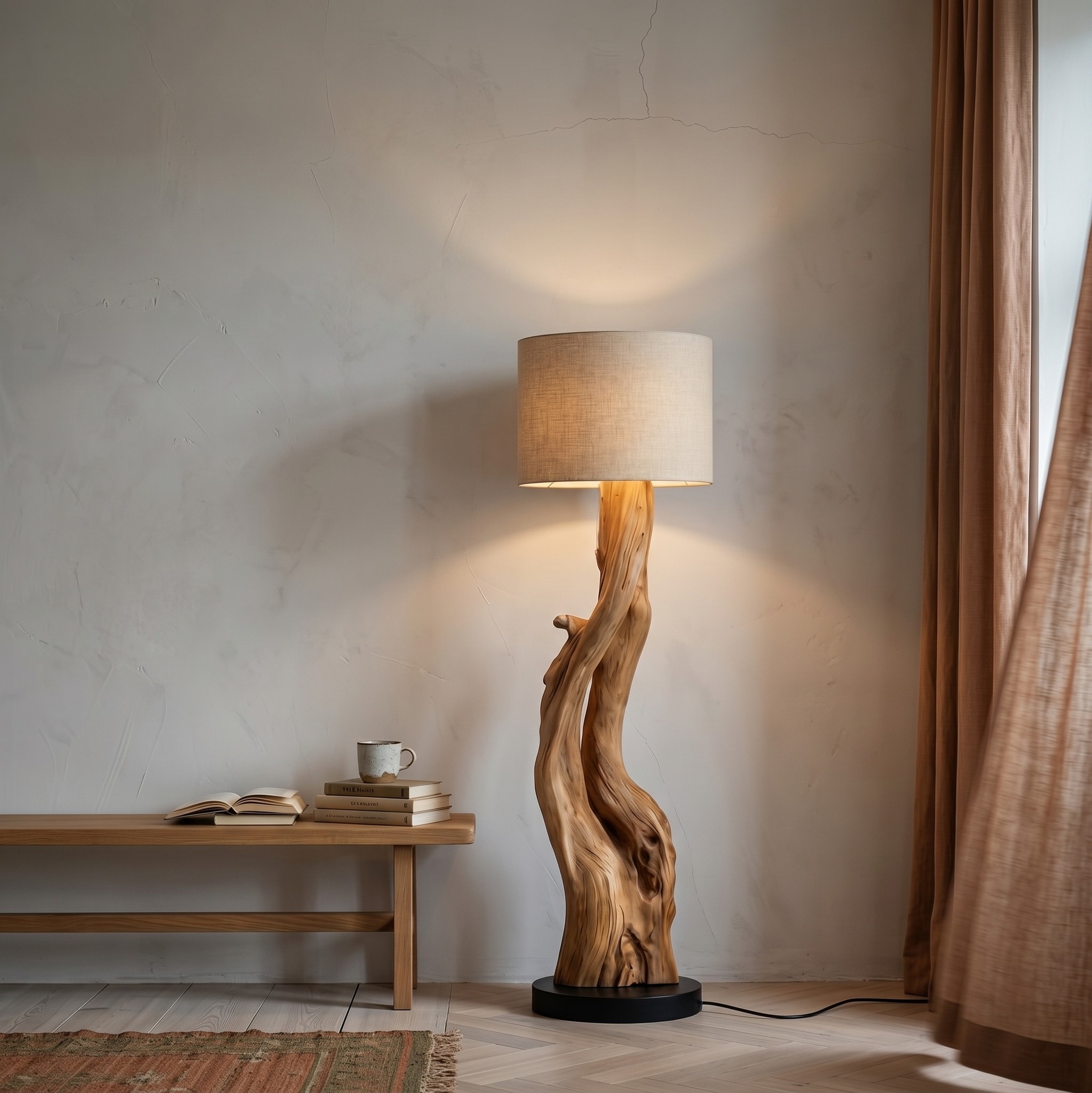 Organic Sculptural Floor Lamp for Bedroom and Living Room