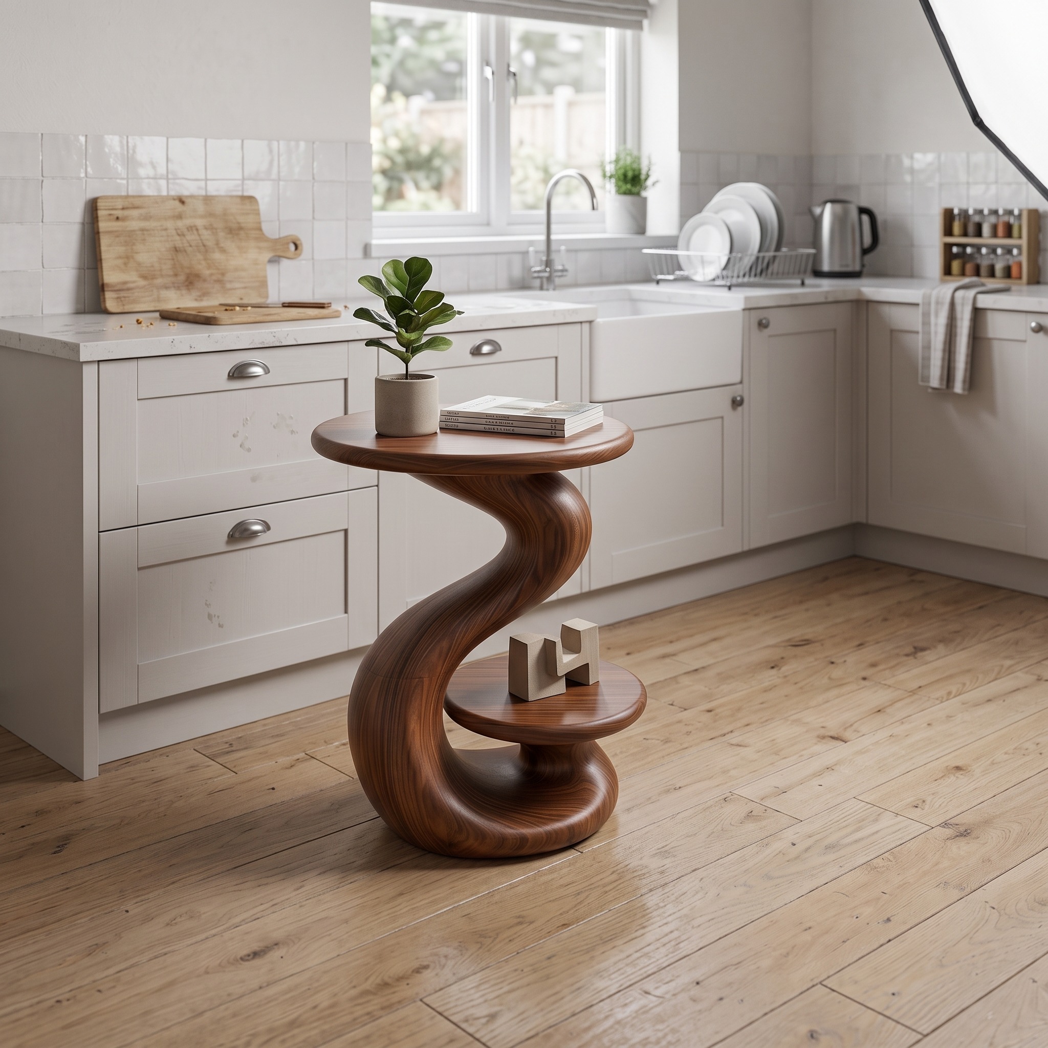 Organic Sculptural Side Table Luxury Garden Retreat