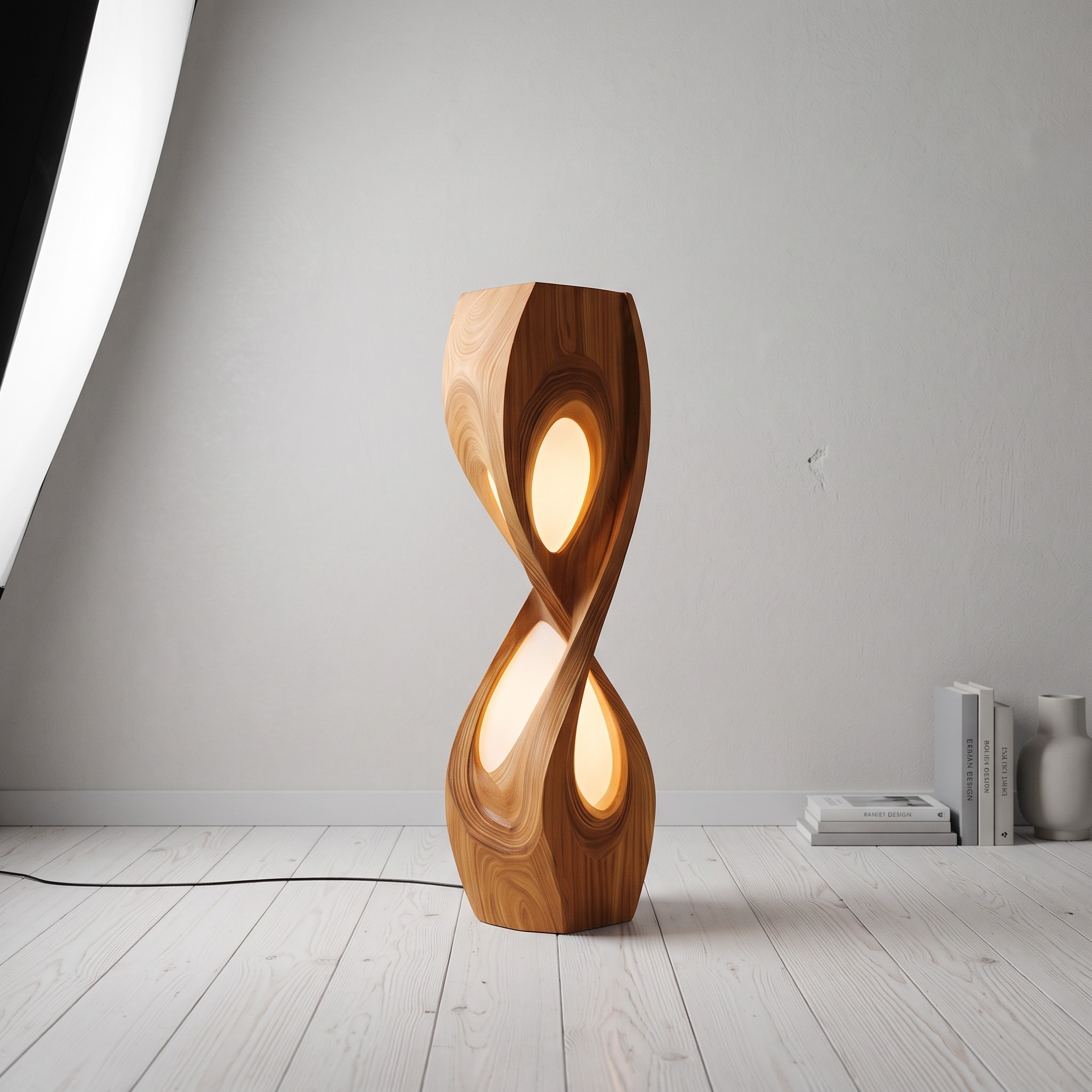 Organic Sculptural Twisted Floor Lamp for Bedroom