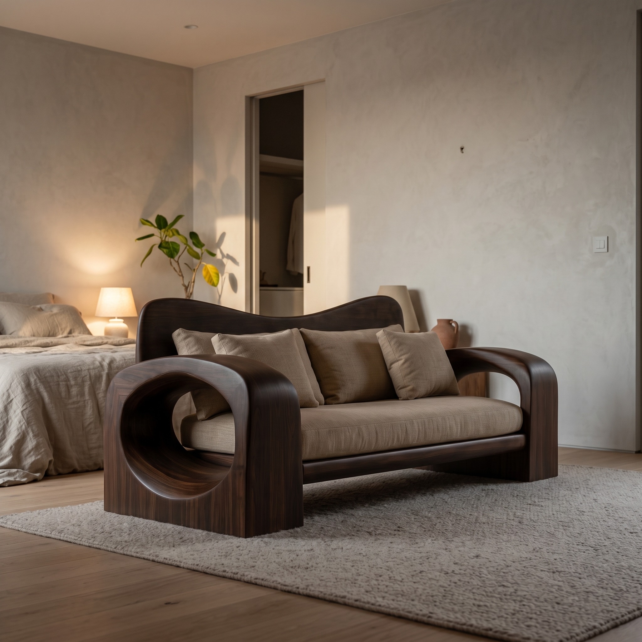 Organic Sofa Frame with Handcrafted Solid Wood Structure for Living Room