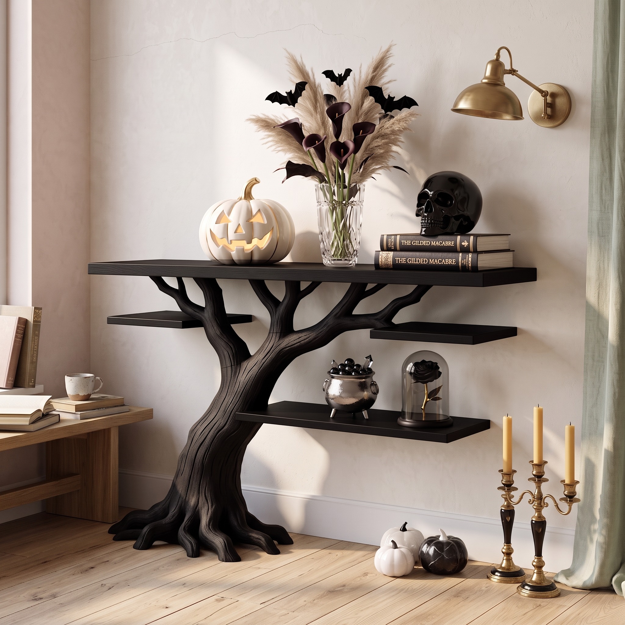 Organic Spreading Branch Console for Gothic Halloween Interior