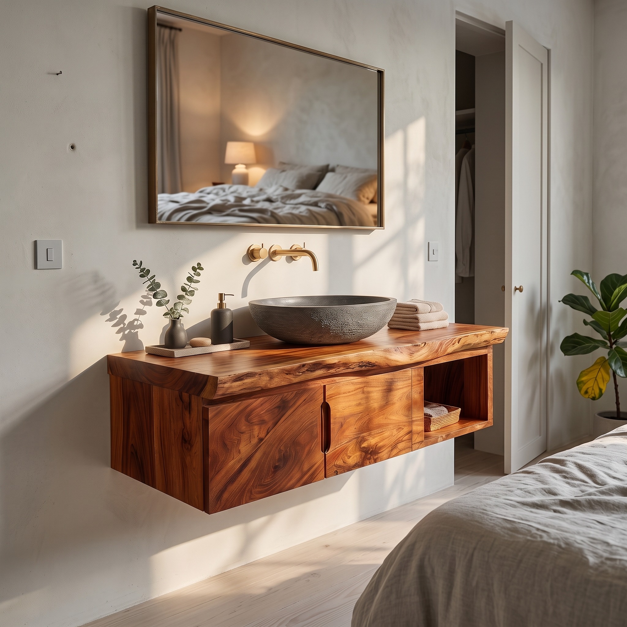 Organic Storage Bathroom Cabinet Modern Ensuite