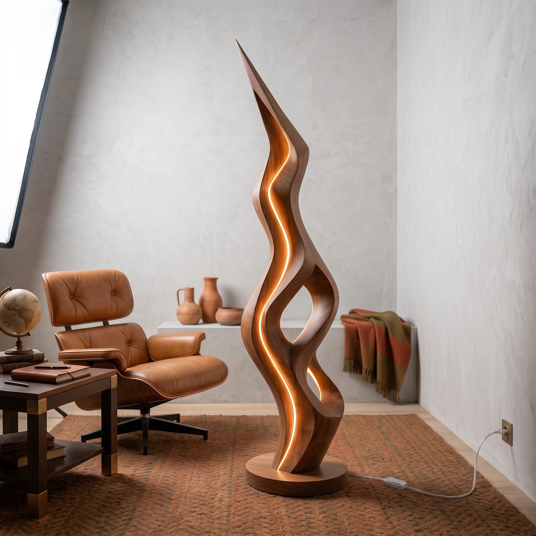Organic Twin Ribbon Lamp for Living Room