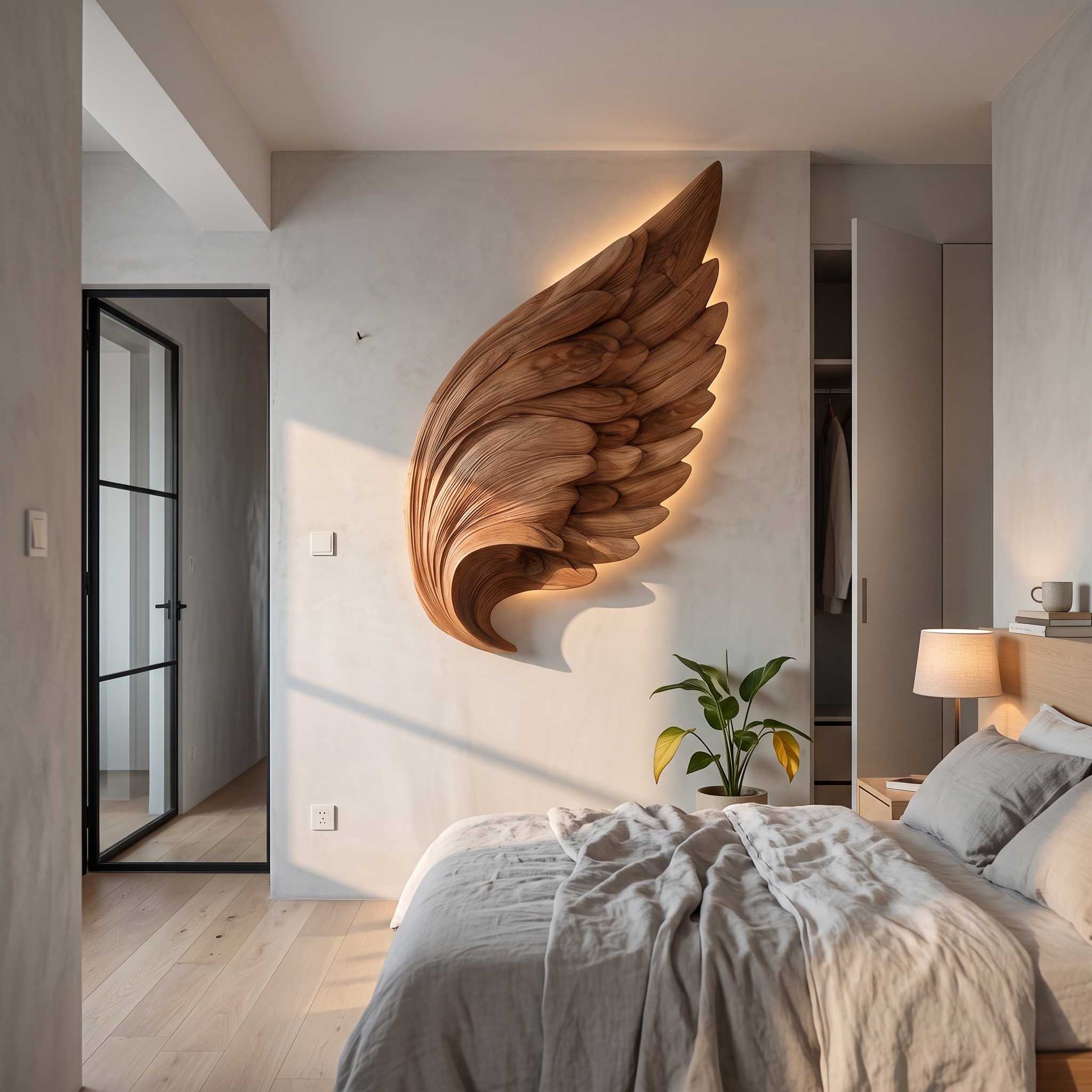 Organic Wing Wall Art Sculpture for Luxury Interior Decor