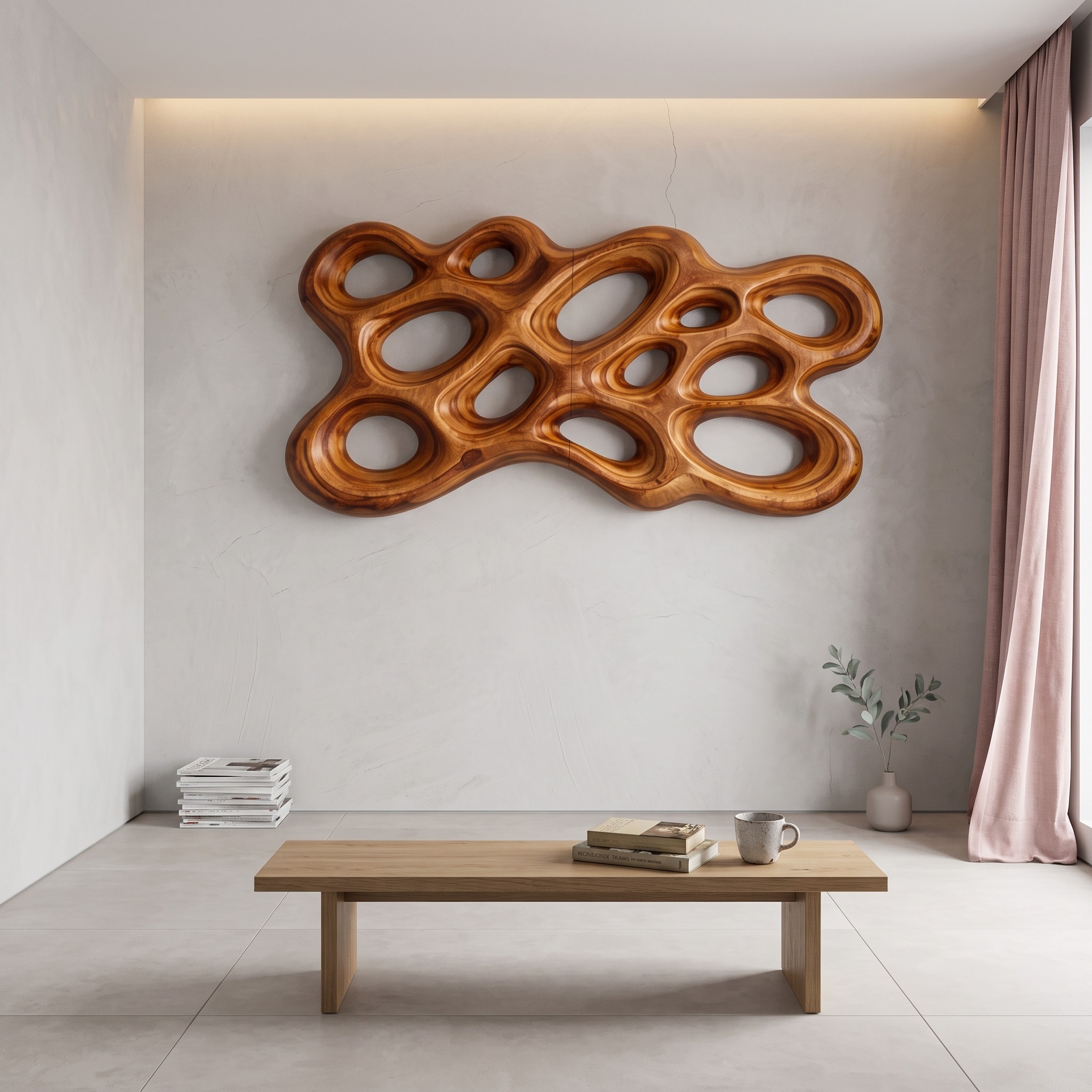 Organic Wood Wall Art for Minimalist Interior