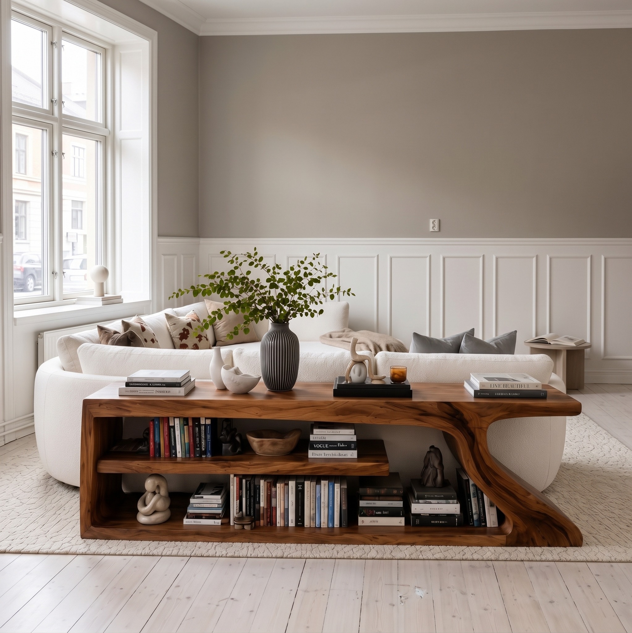 Organic Wooden Console Table for Modern Home