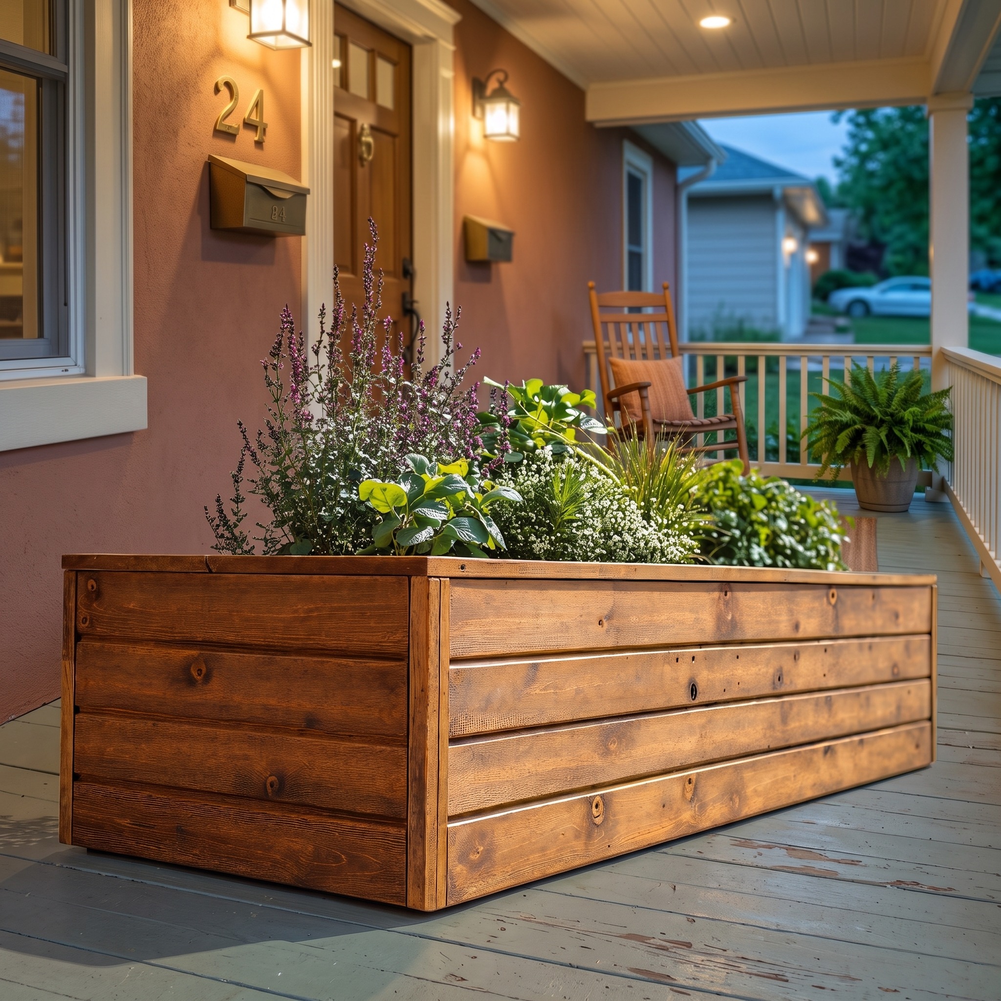 Organic Wooden Planter Box for Garden Pathways