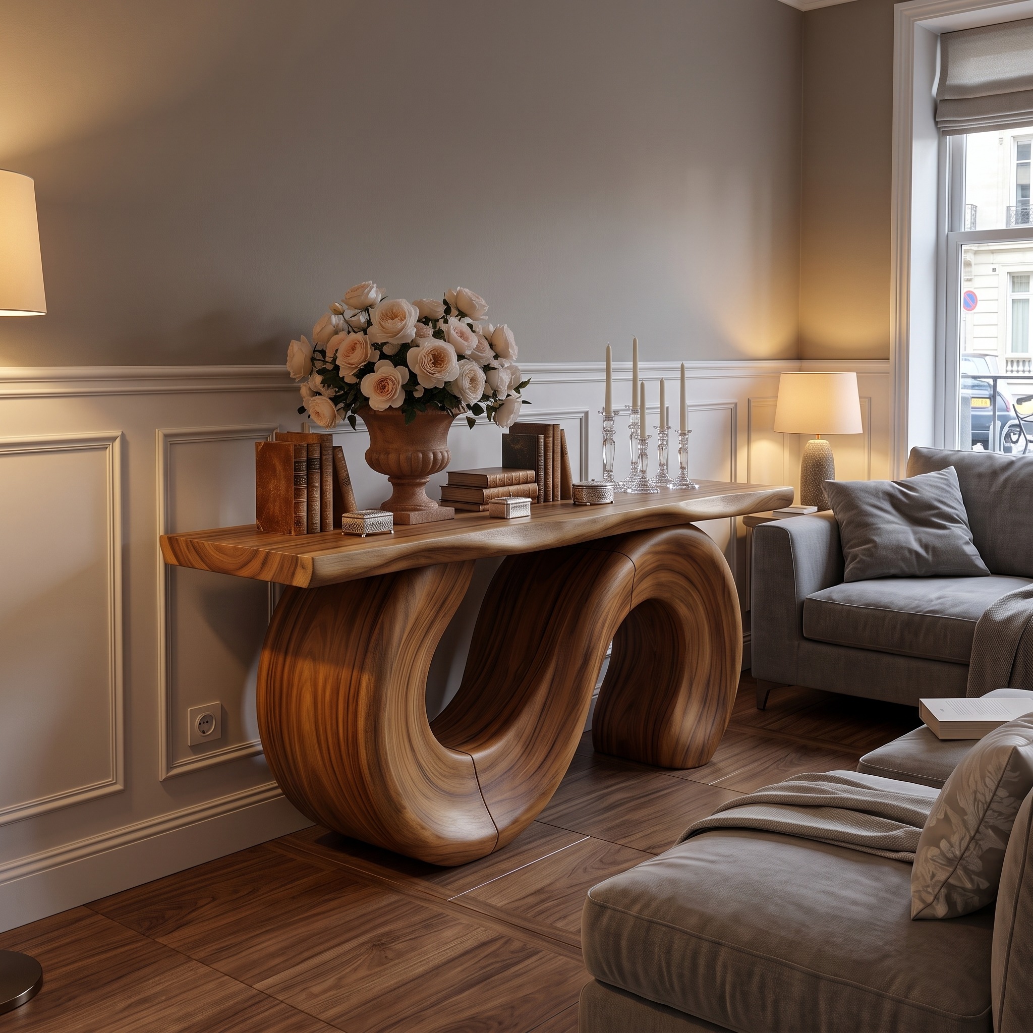 Parisian Wooden Console Table for Terrace Styling