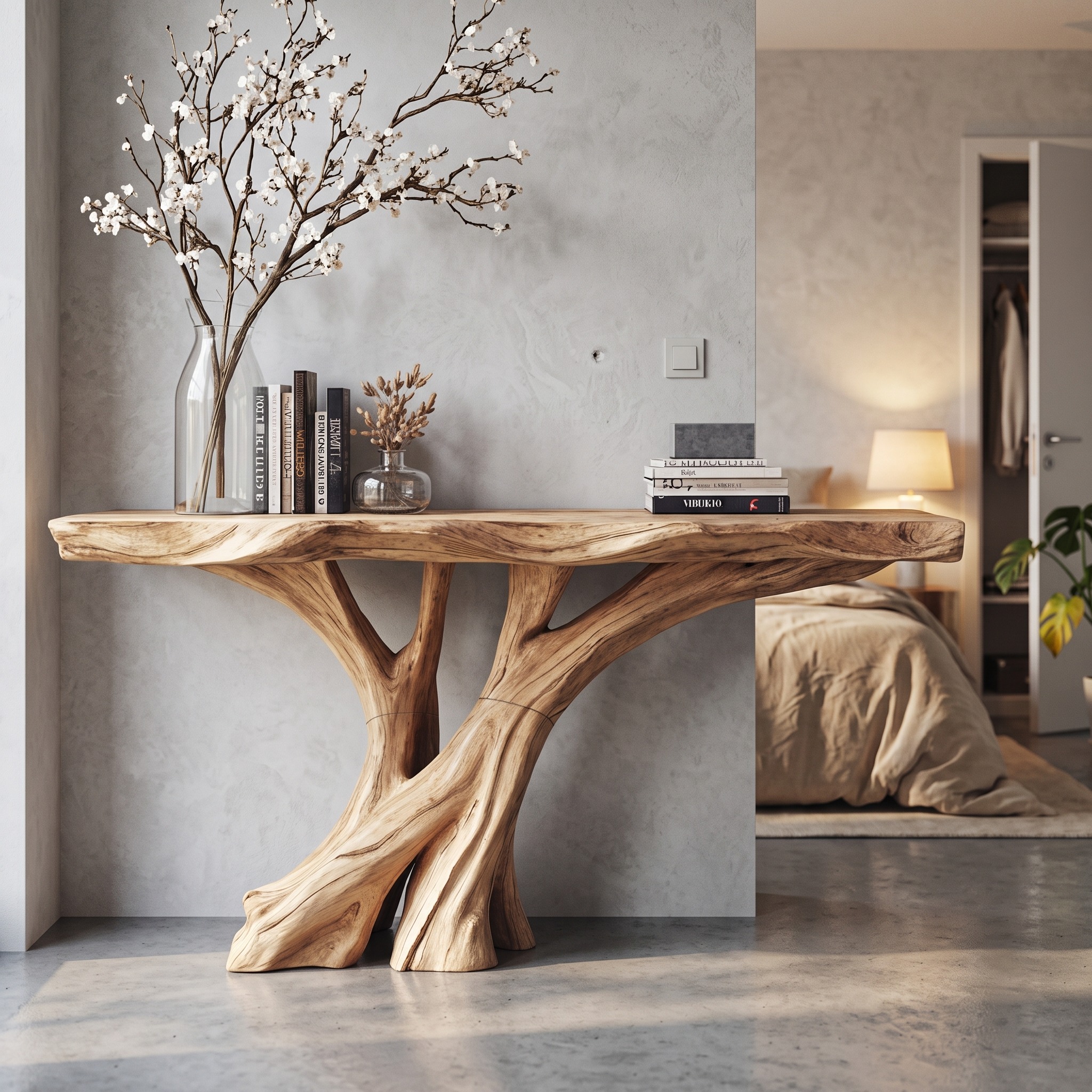 Perfect Natural Wood Console Table for a Functional Living Room