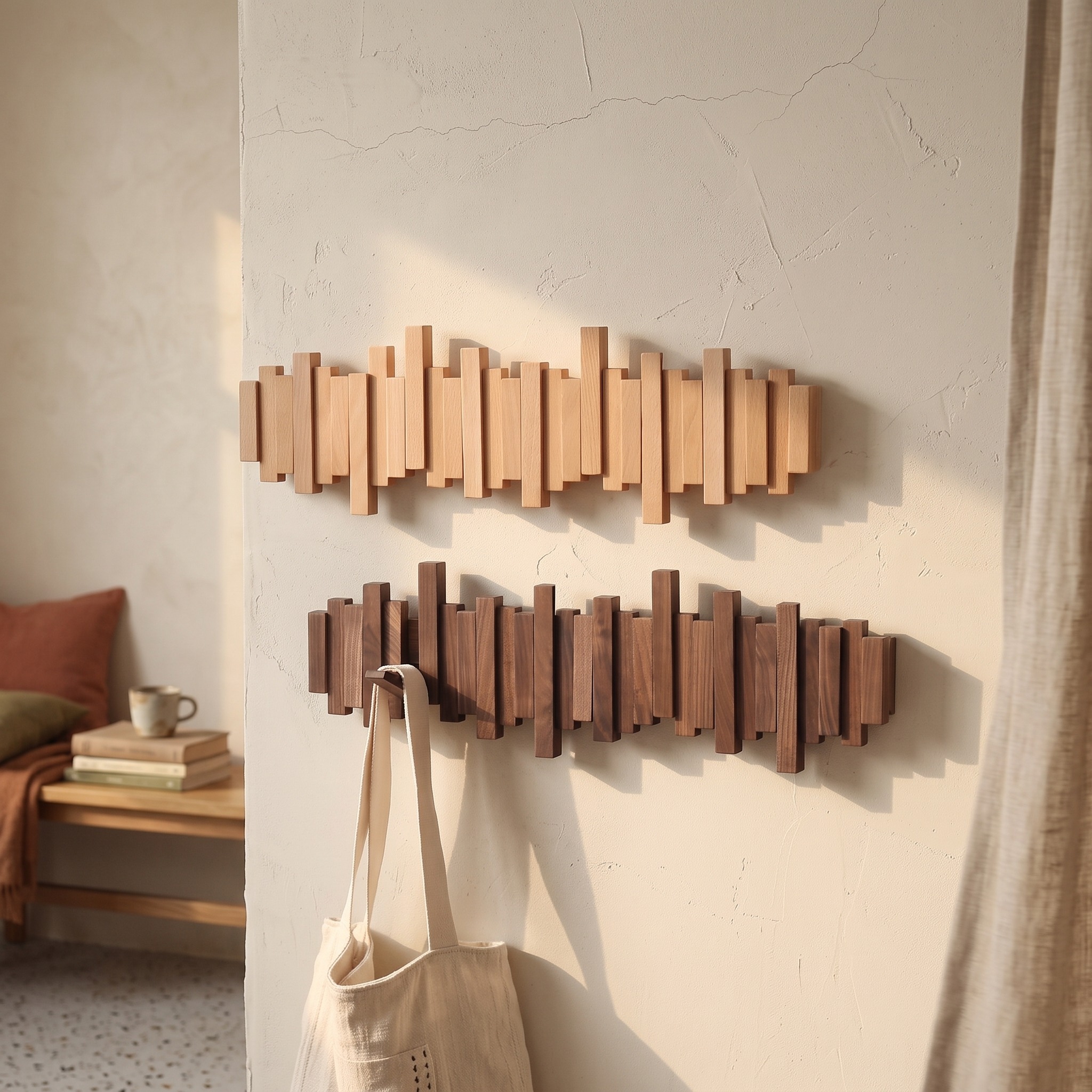 Piano Key Coat Rack Shelf