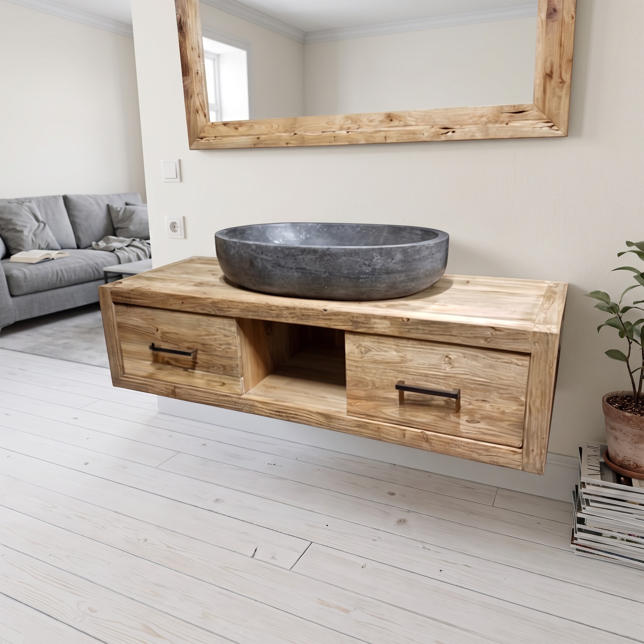 Reclaimed Wood Solid Bathroom Vanity