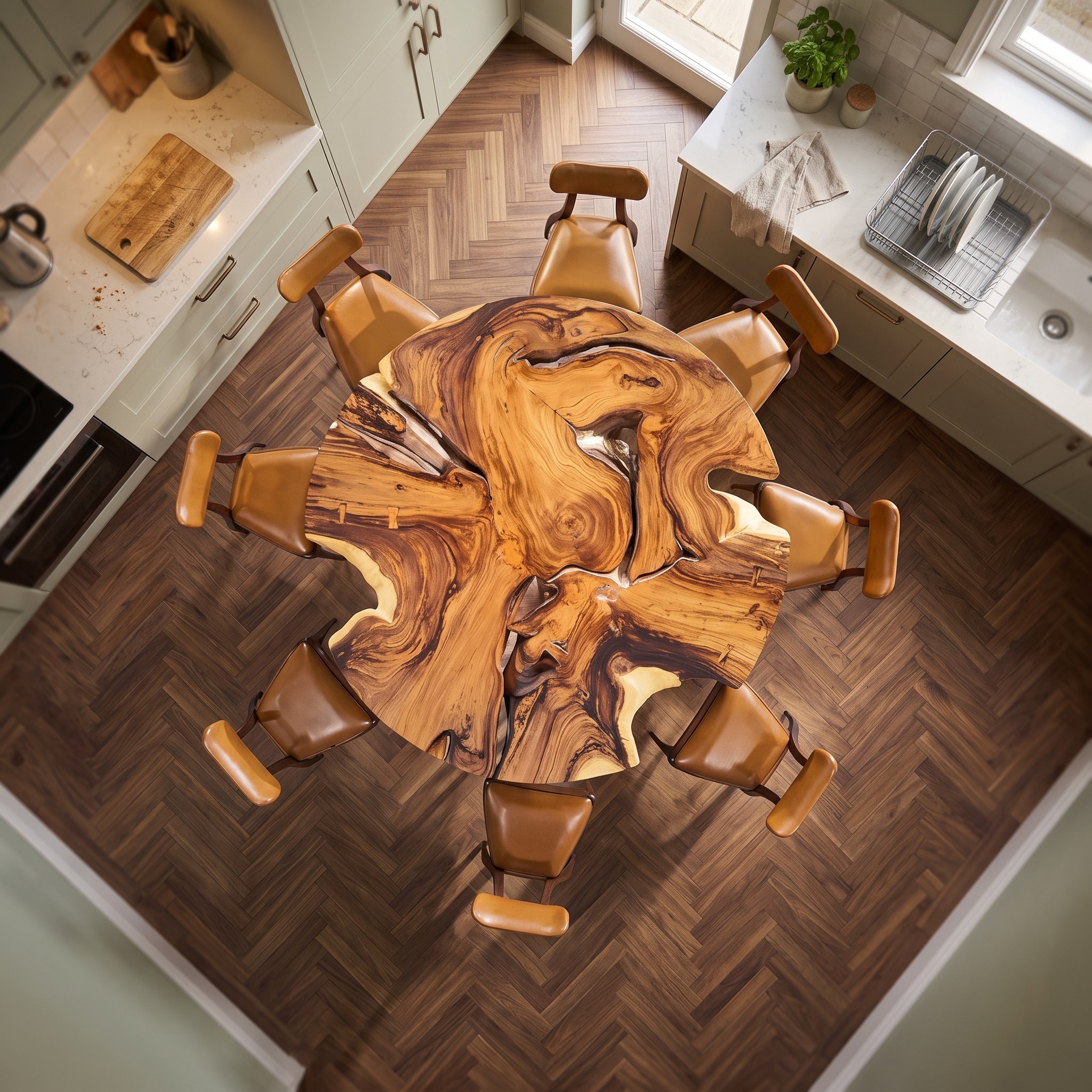 Round Kitchen Table Custom Dining Table Decor Home Gift