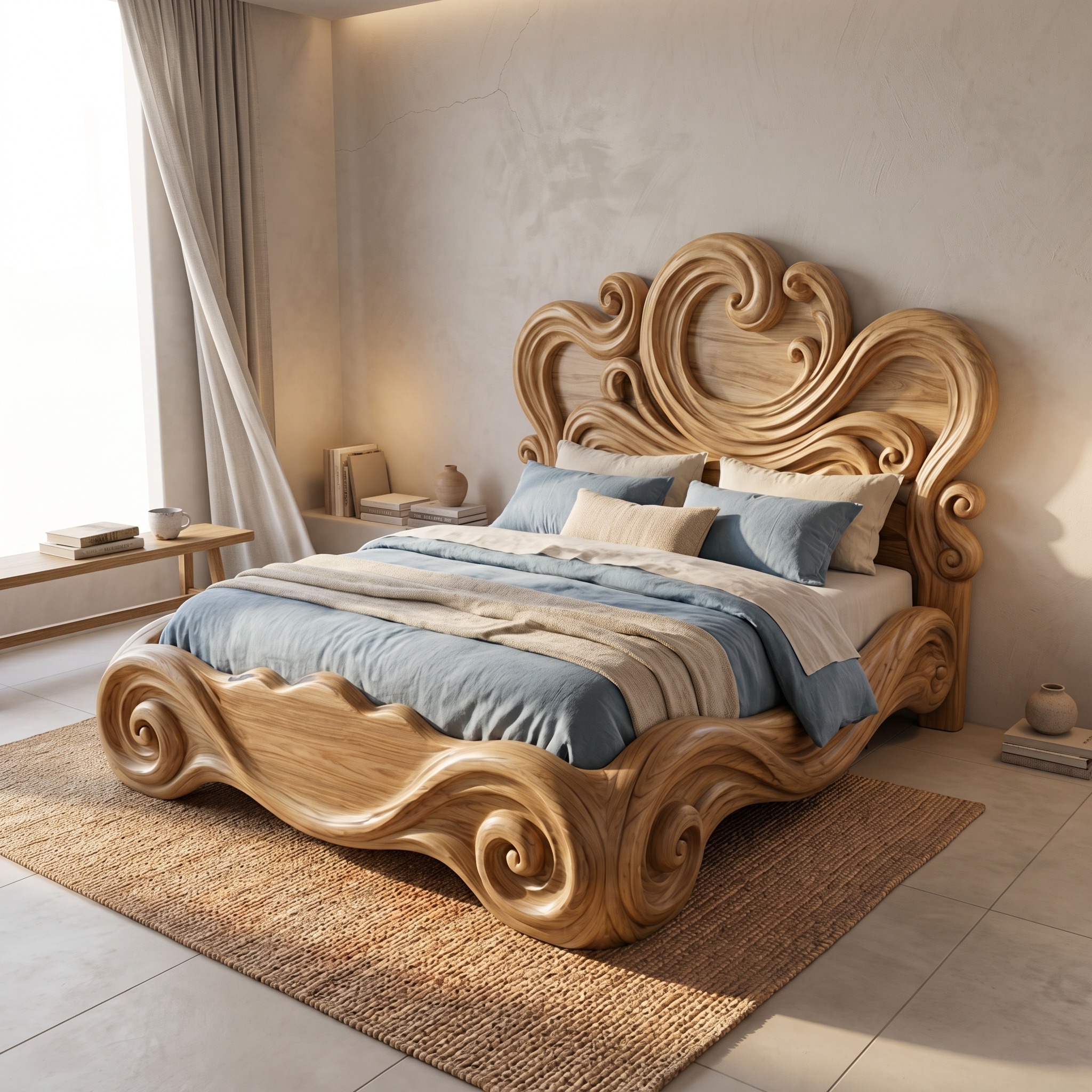 Rustic Artistic Bedroom Bed Frame for Bedroom or Master Bedroom