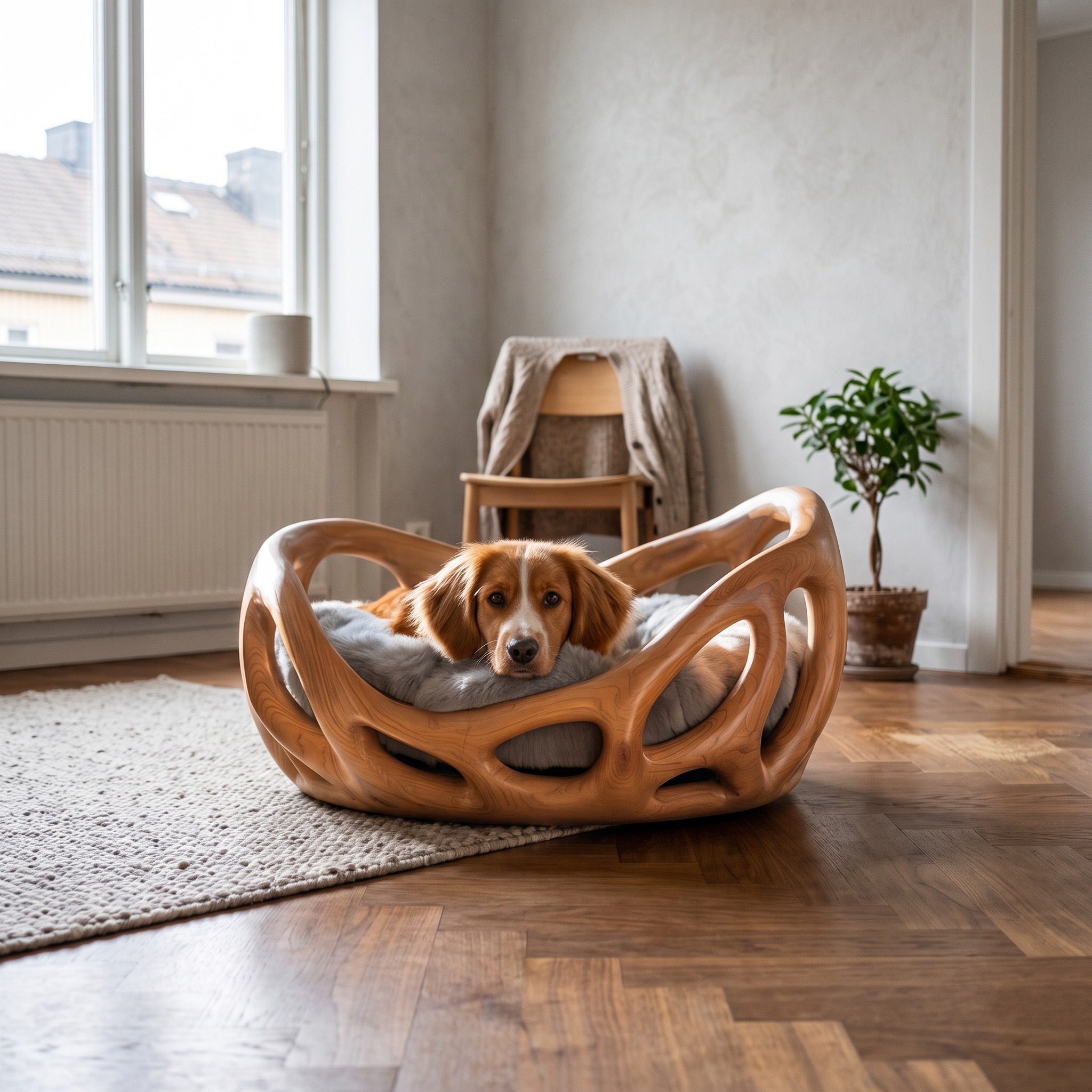 Rustic Artistic Pet Bed for Living Room or Living Space