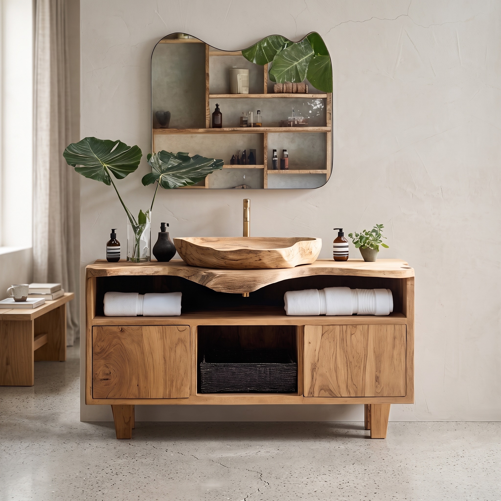 Rustic Bathroom Vanity for Natural Home Aesthetic