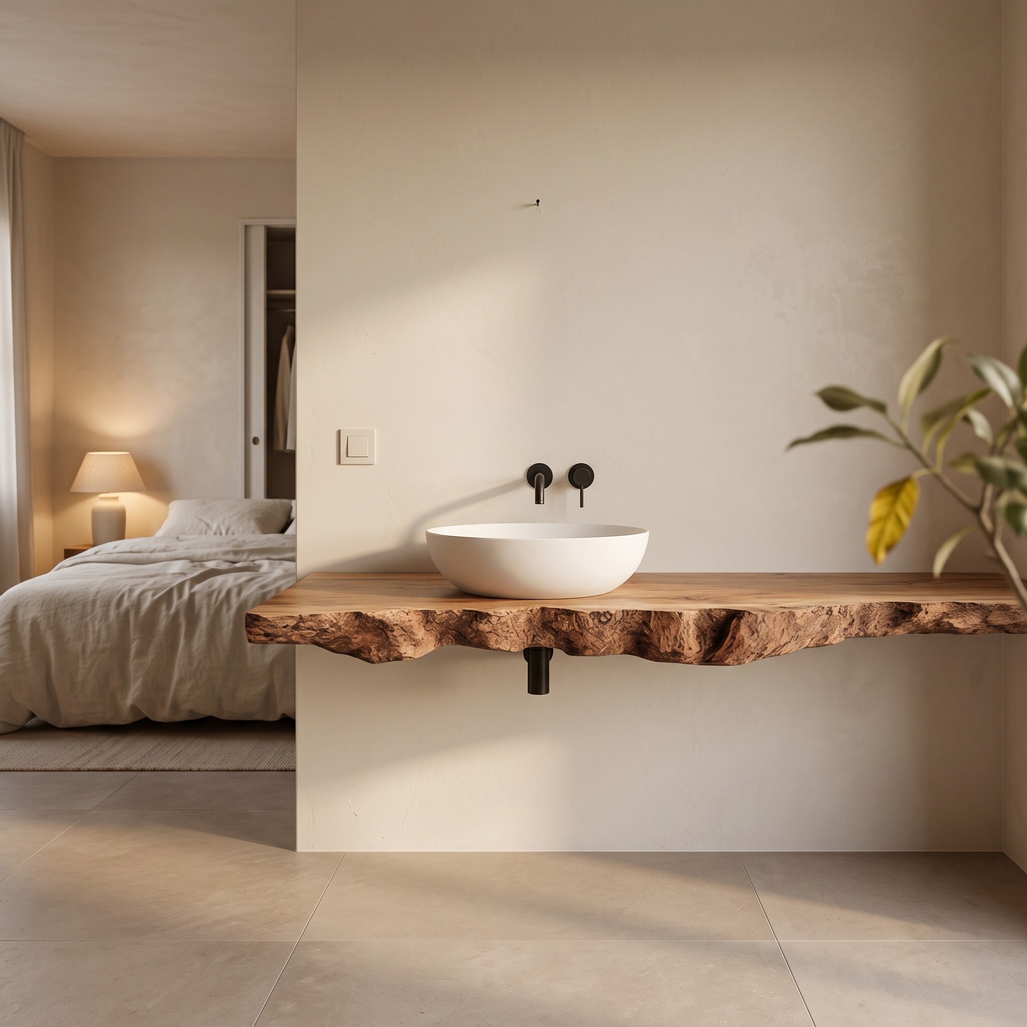 Rustic Bathroom Vanity Shelf Organic Edge Wood Bathroom Furniture
