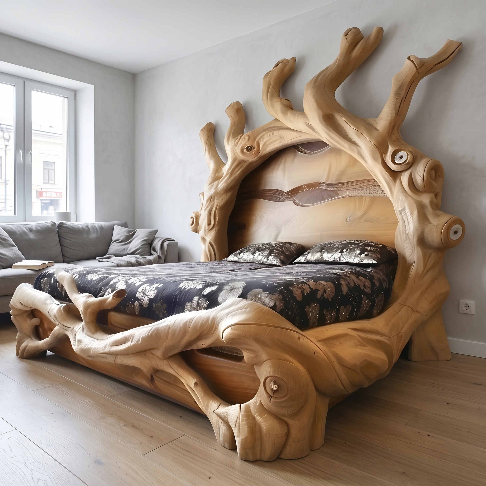 Rustic Bed Frame Bedding Reclaimed Wood Vintage Handmade Decor Bedroom