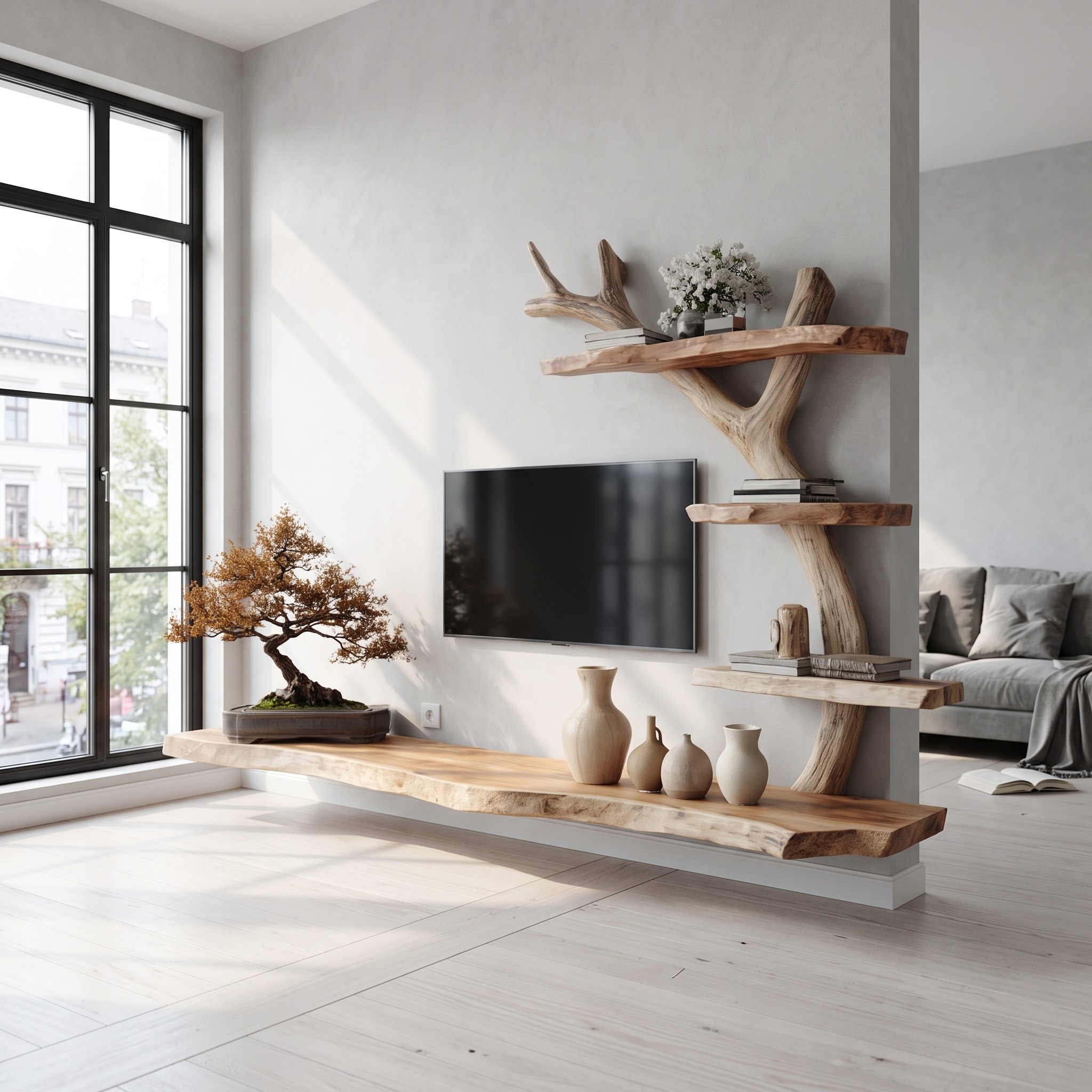 Rustic Branch TV Stand Living Room