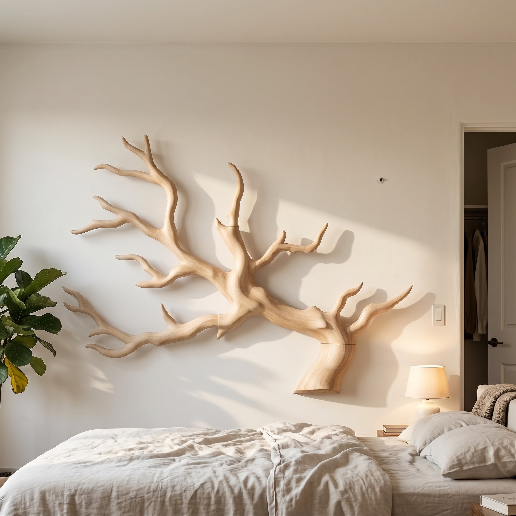 Rustic Branch Wall Decor with Natural Tree Form for Living Room