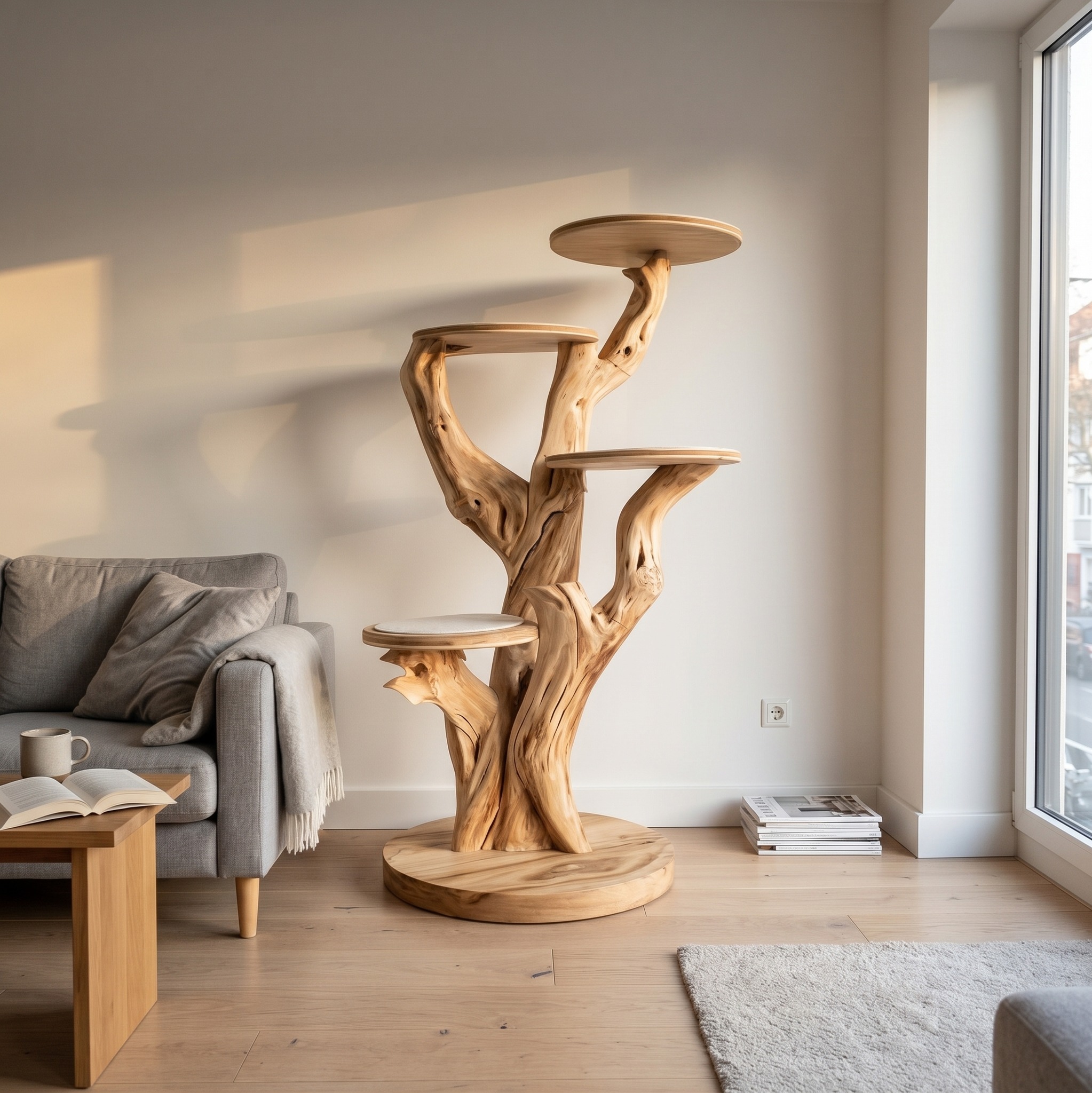 Rustic Cat Standing Tree Living Room or Pet Space