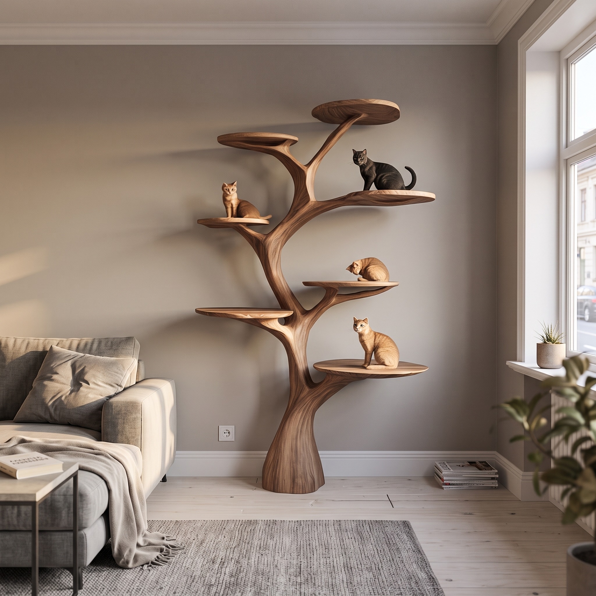 Rustic Cat Tree Furniture Minimalist Living Room