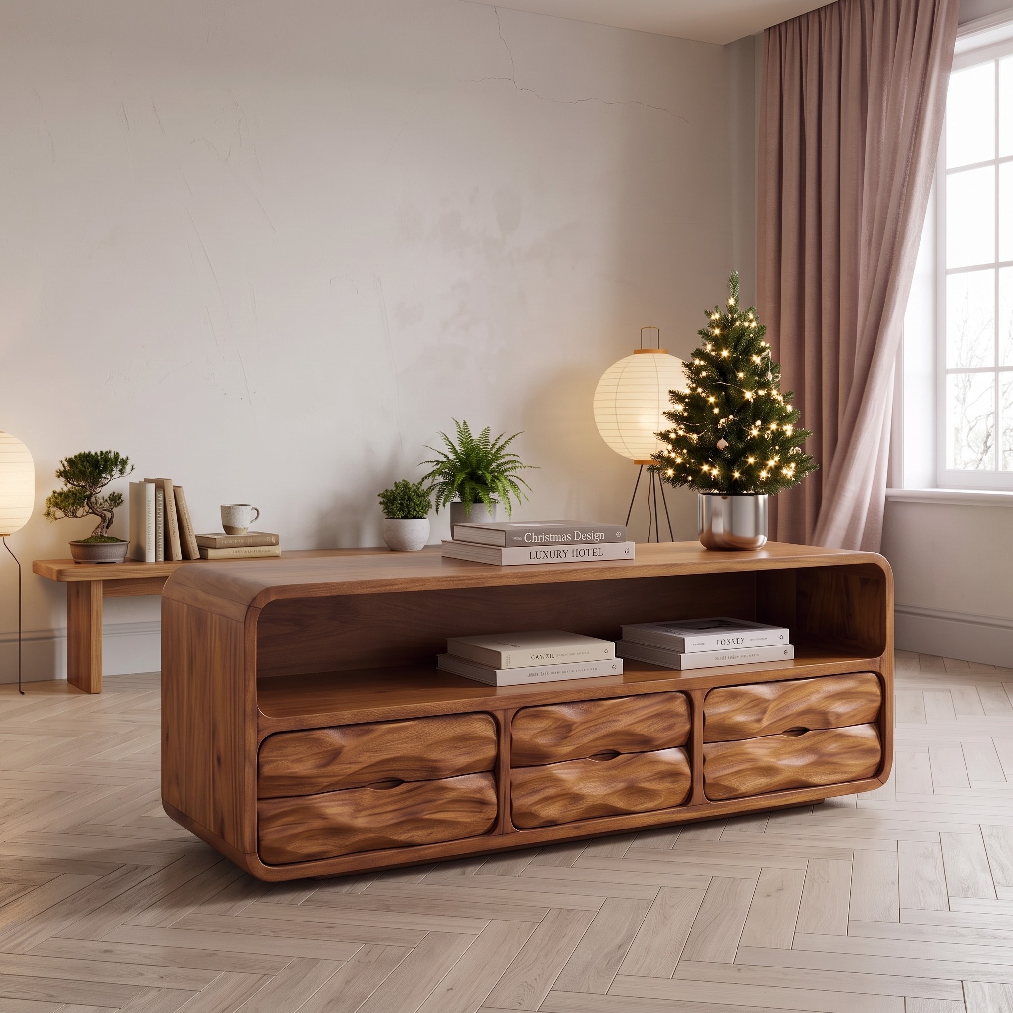 Rustic Christmas Console Table Luxury Living Room