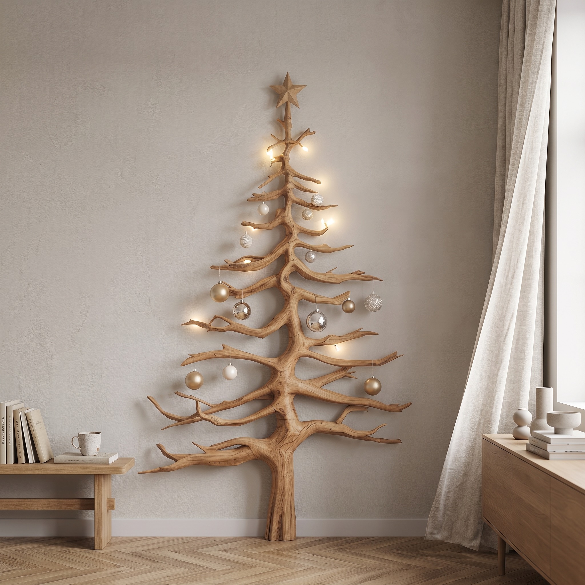 Rustic Christmas Tree Wall Decor Living Room