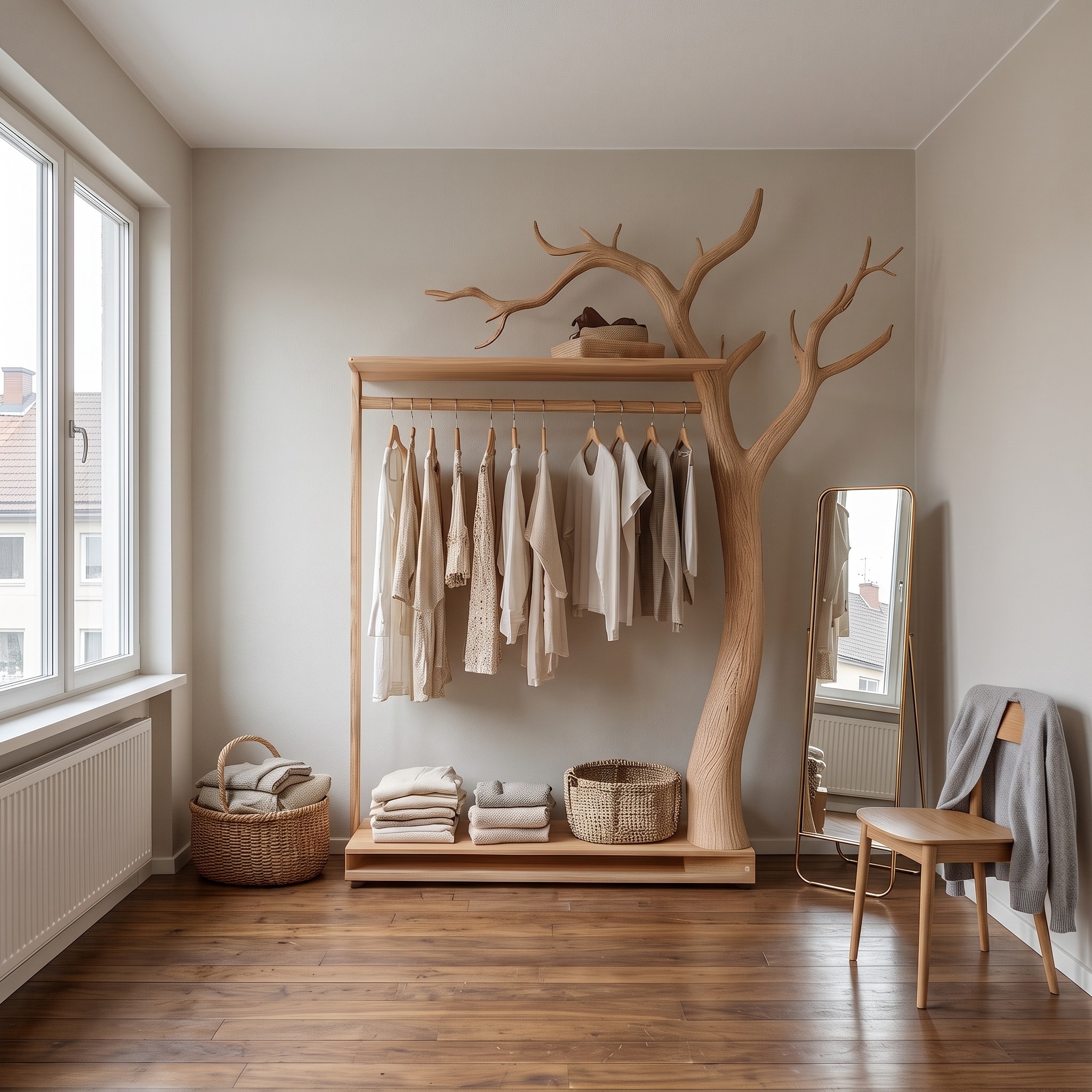 Rustic Clothing Rack Bedroom Hallway Entryway