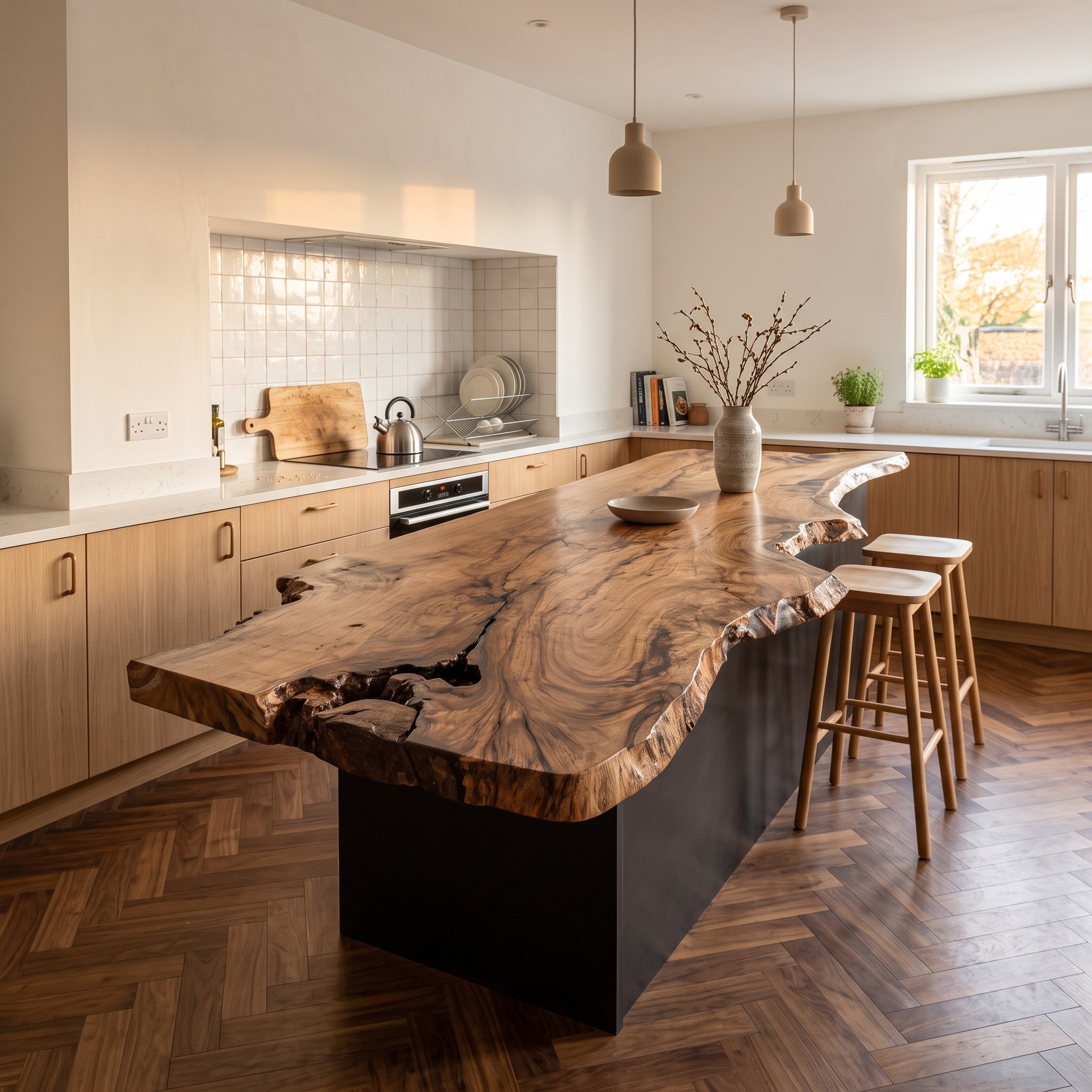 Rustic Contemporary Kitchen Island Kitchen or Breakfast Area