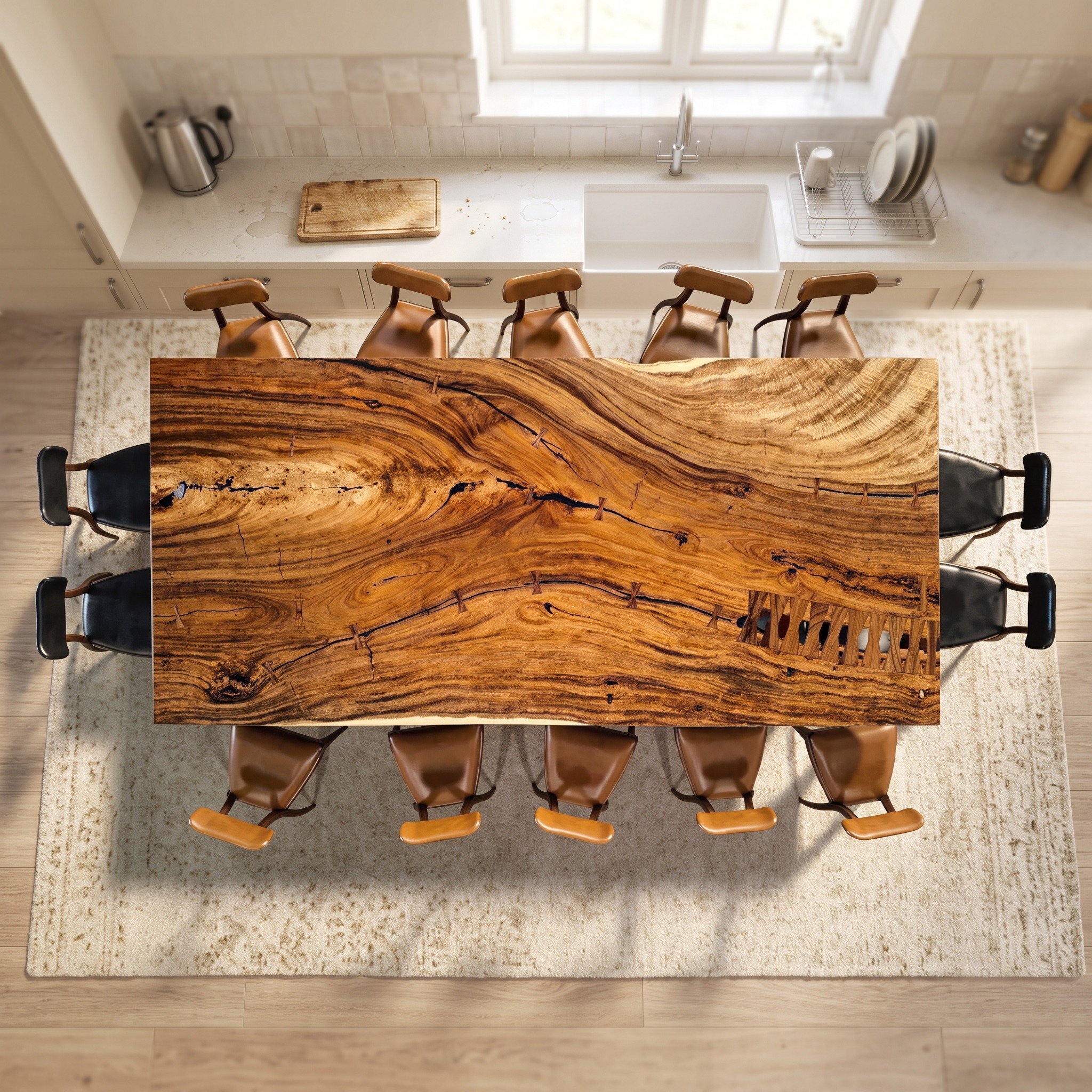 Rustic Dining Table Farmhouse Dining Solid Wood Decor Kitchen Gift
