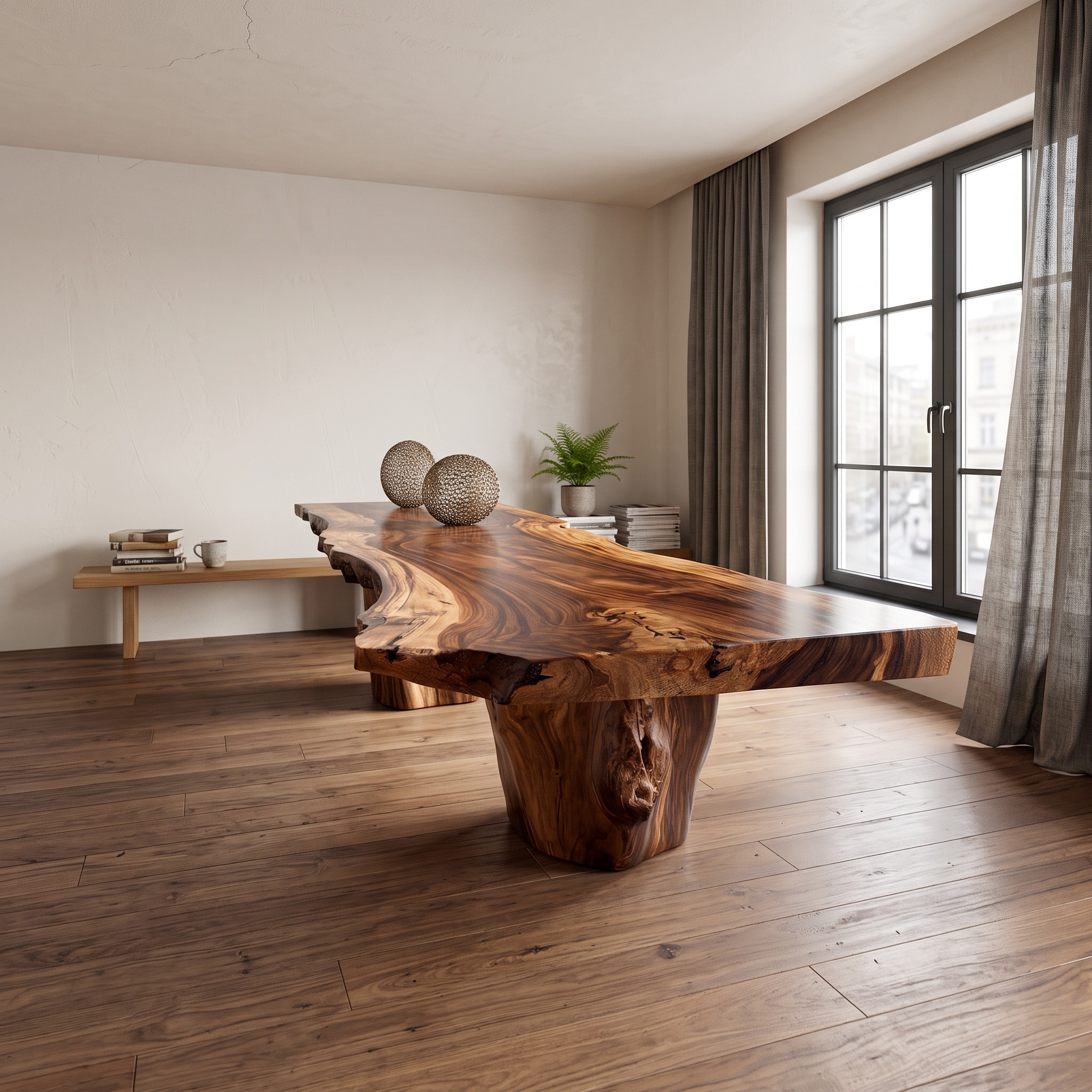 Rustic Dining Table for Warm Dining Room