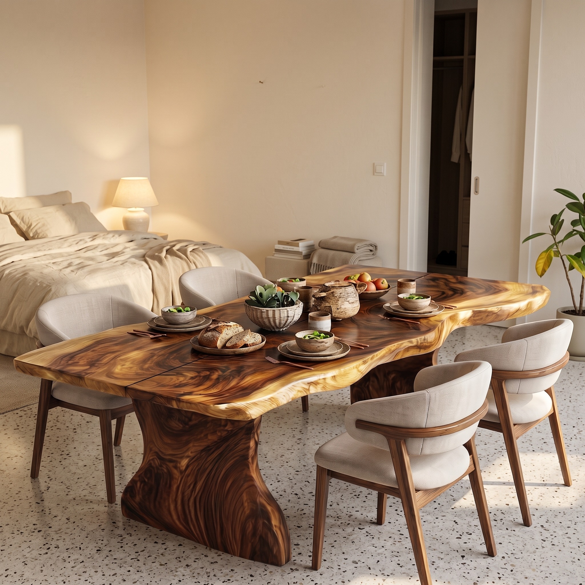 Rustic Dining Table Live Edge Design for Dining Room