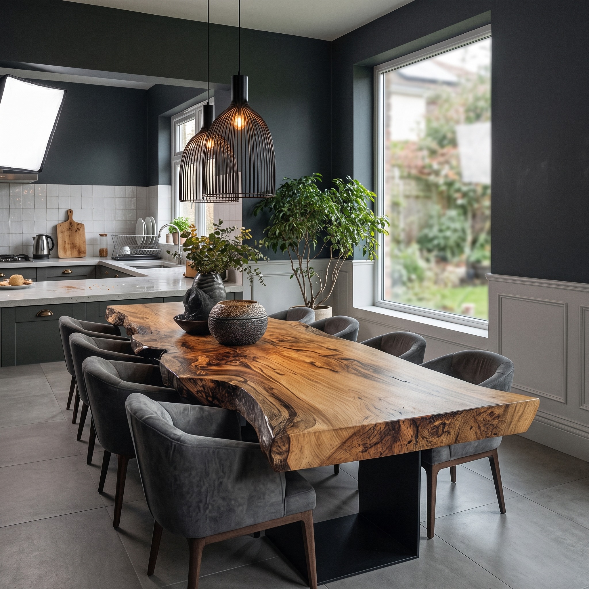 Rustic Dining Table Modern Kitchen