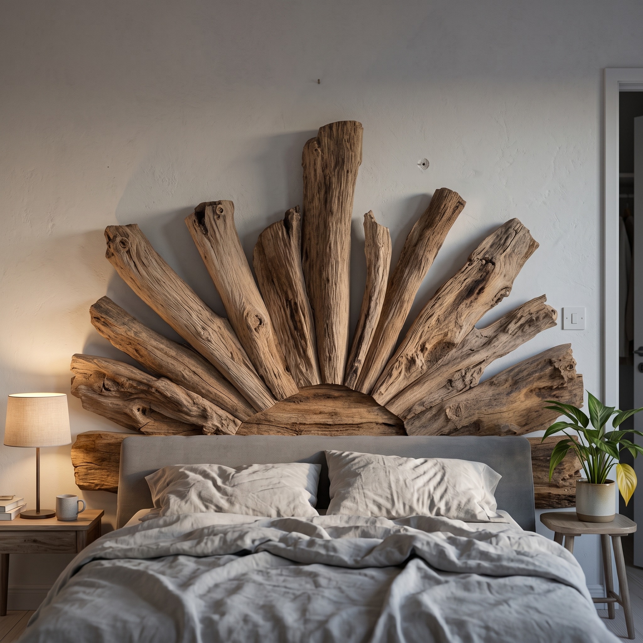 Rustic Driftwood Headboard Vintage Decor Bedroom Gift Her