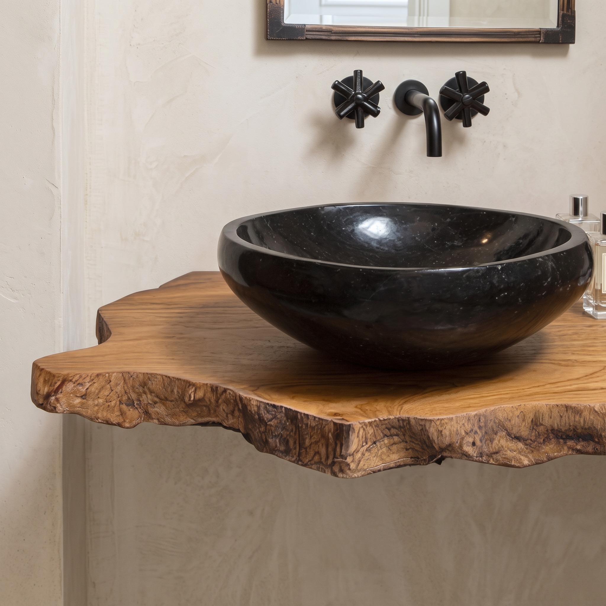Rustic Edge Shelf Bathroom Vanity Shelf Handmade Gift