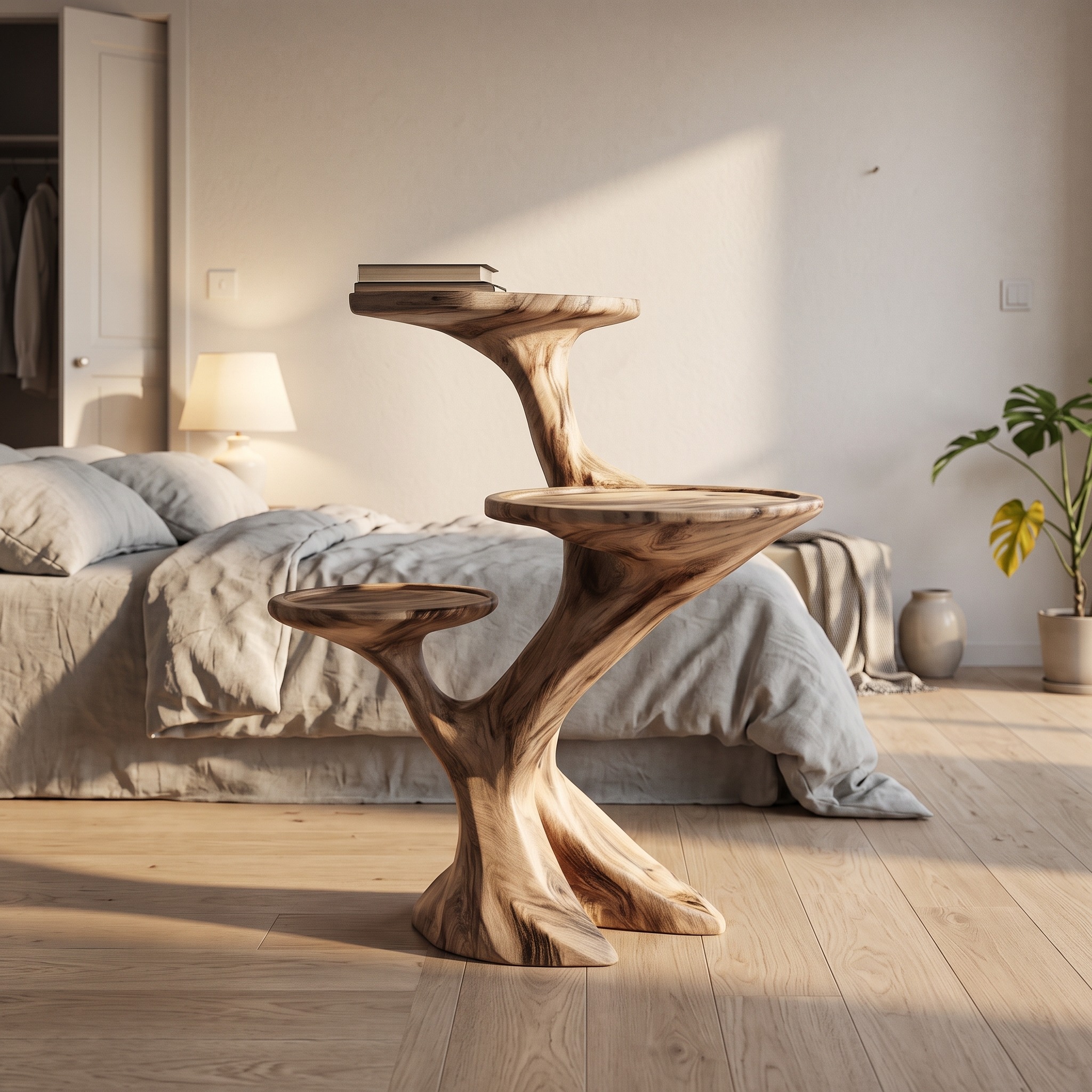 Rustic End Table Living Room Storage