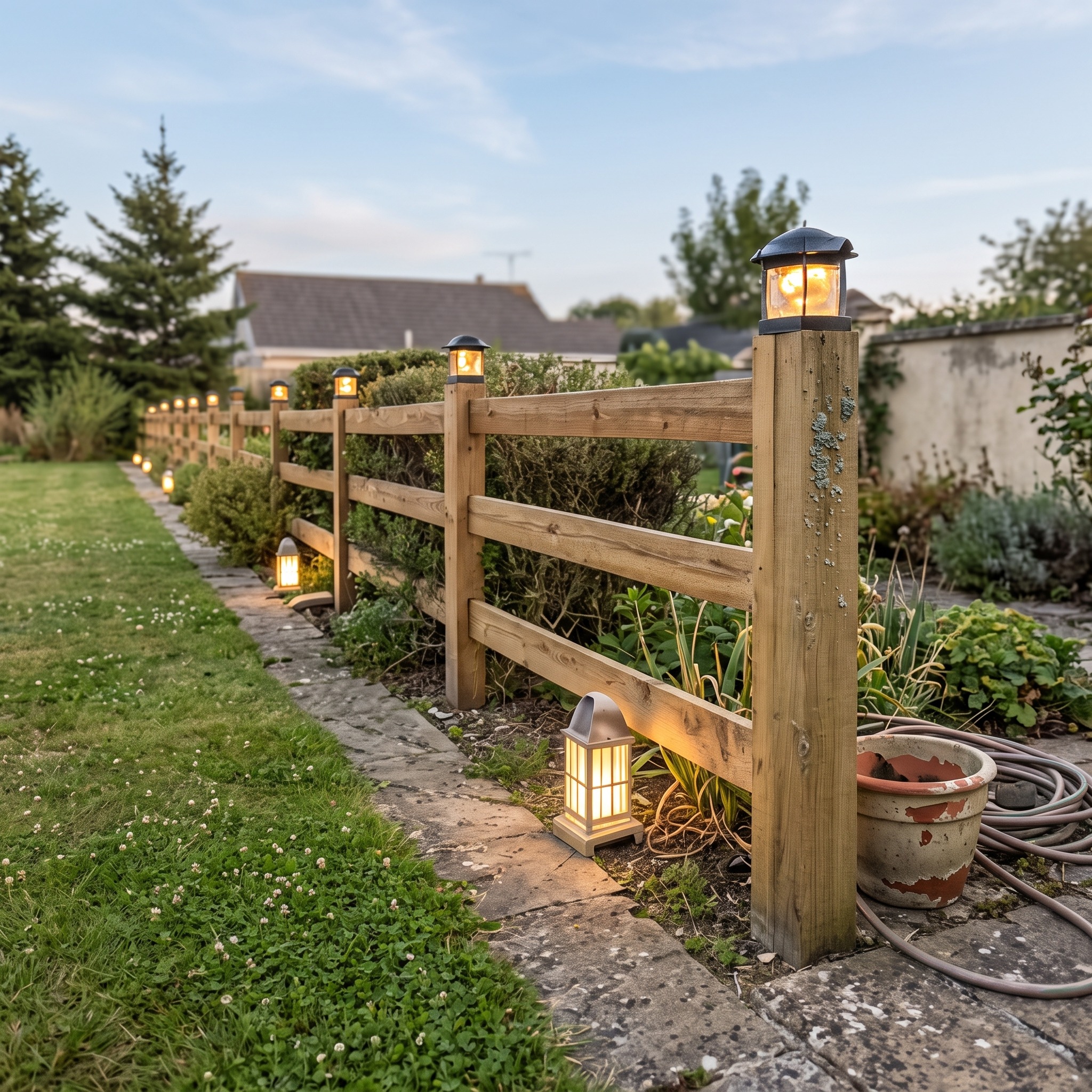 Rustic Farmhouse Fence for Garden and Walkway Decor